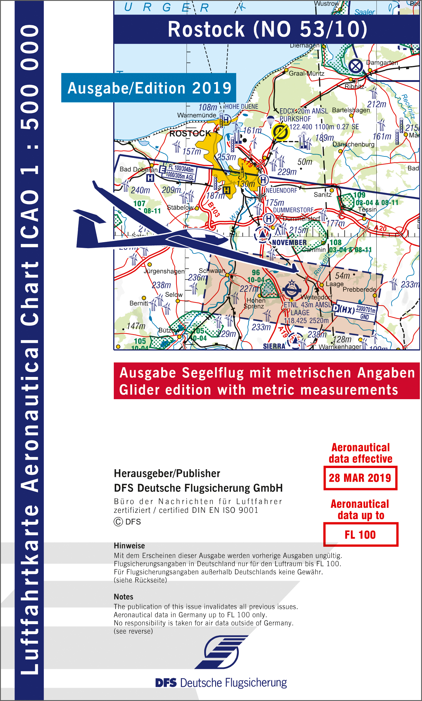 ICAO Glider Chart 1:500.000, Rostock (Edition 2019) 