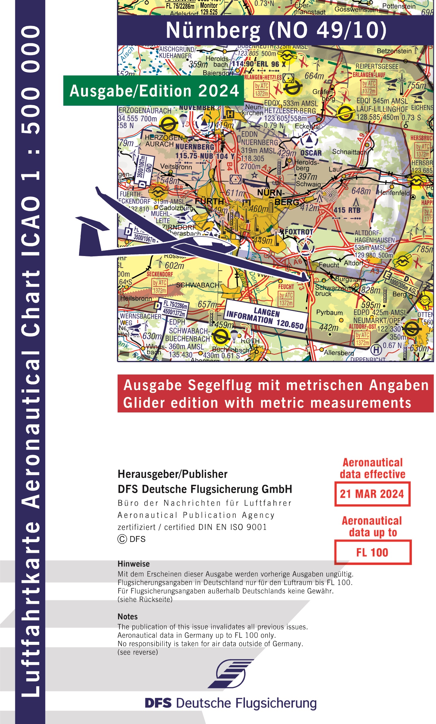 ICAO-Karte, Blatt Nürnberg (Ausgabe 2024), Segelflug 1:500.000