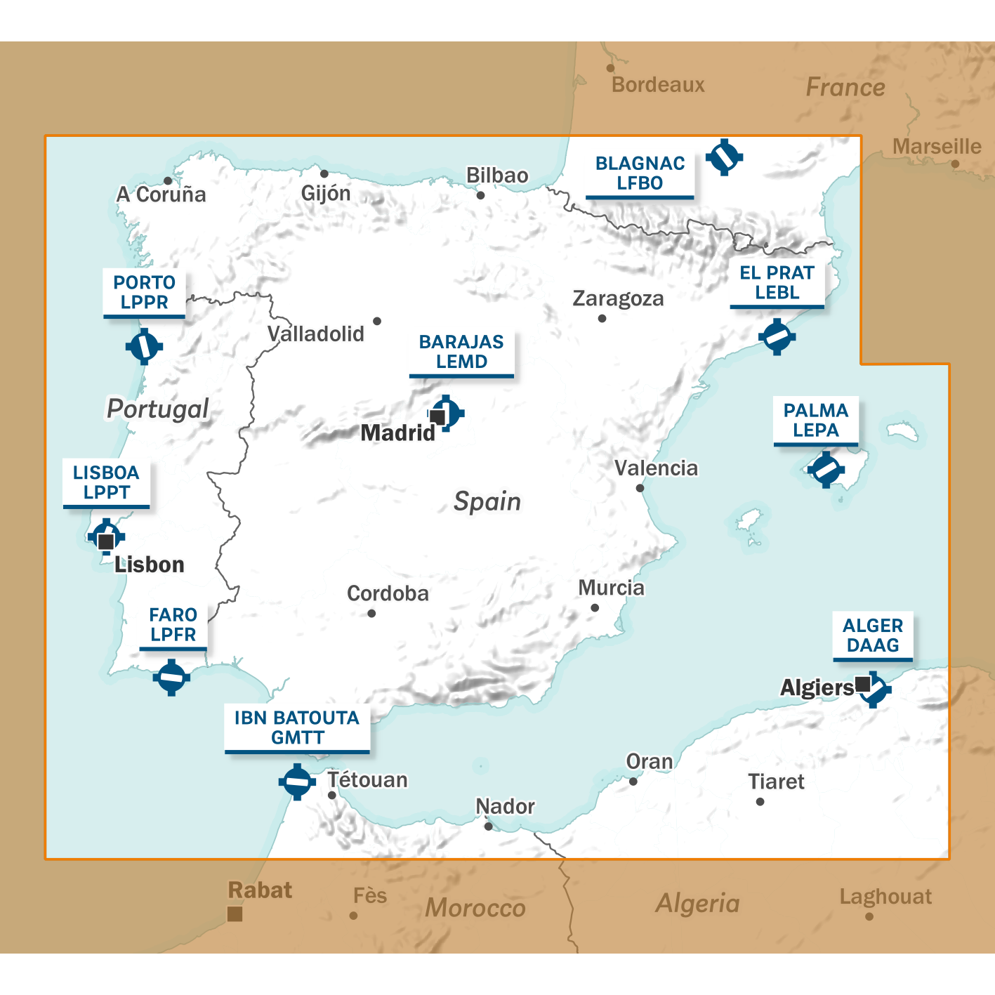AIR MILLION: VFR-Karte Iberia 1:1.000.000 (Edition 2025)