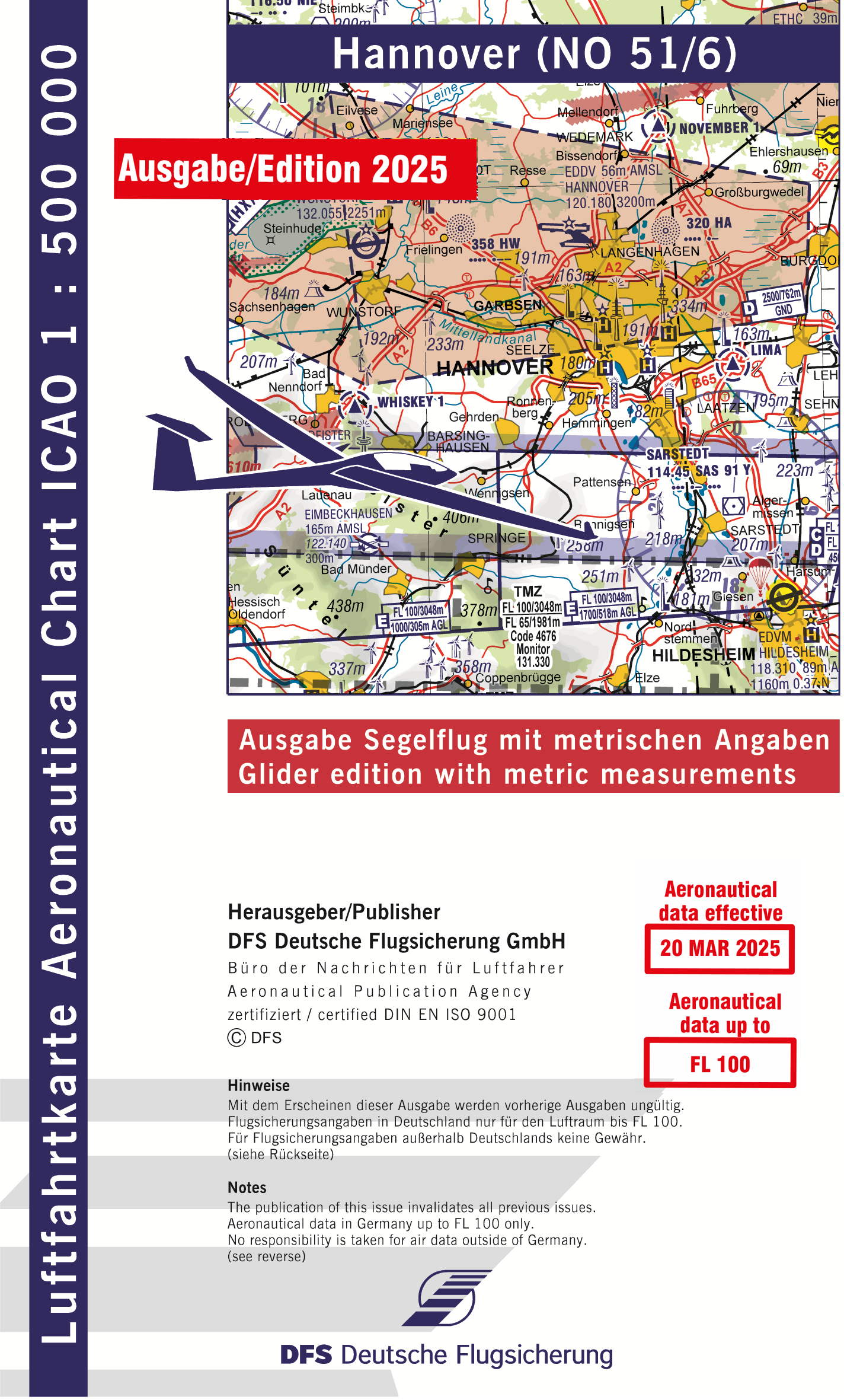 ICAO-Karte, Blatt Hannover (Ausgabe 2025), Segelflug 1:500.000