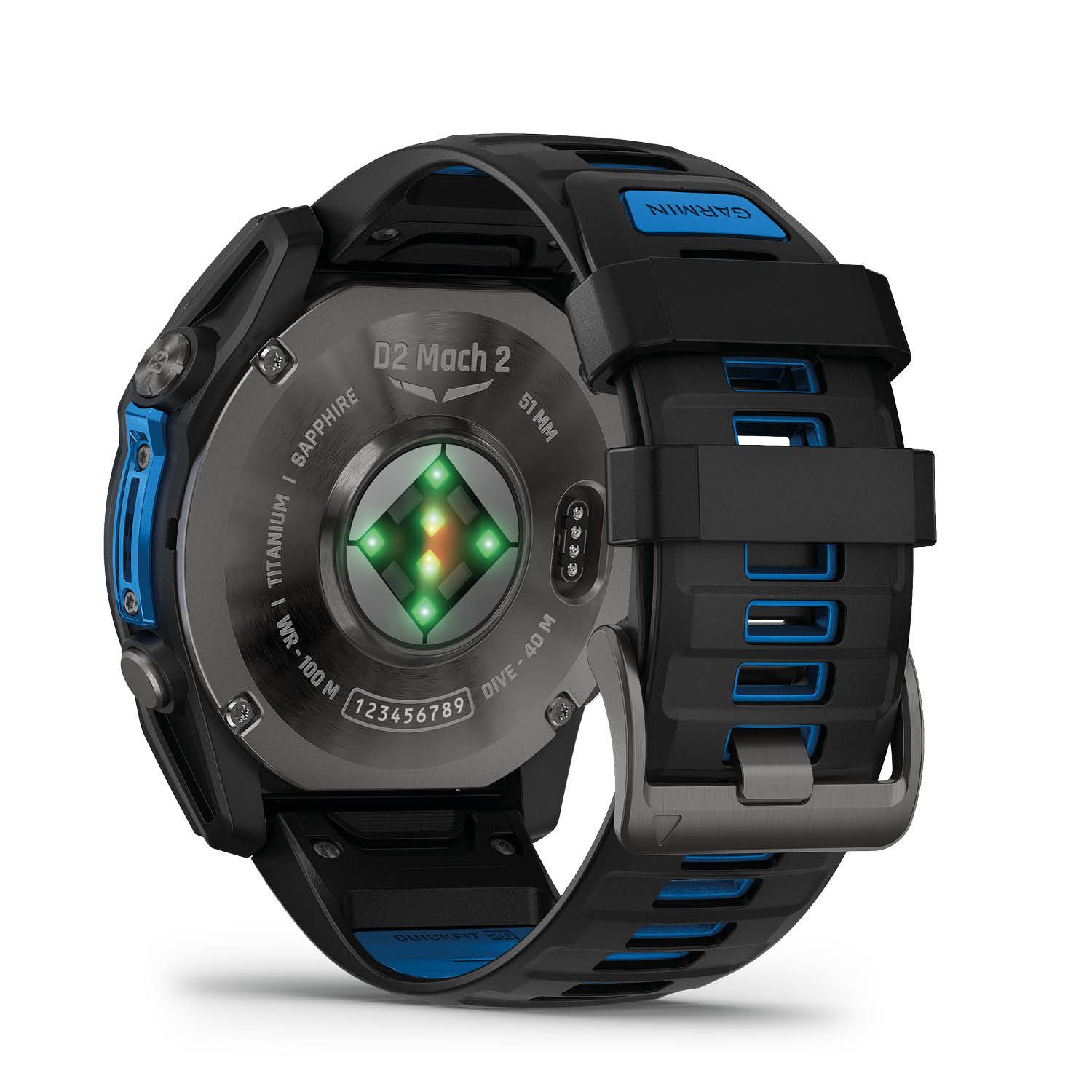 Garmin D2 Mach 2 Smartwatch - Titan-Armband + 51mm AMOLED Touch Display