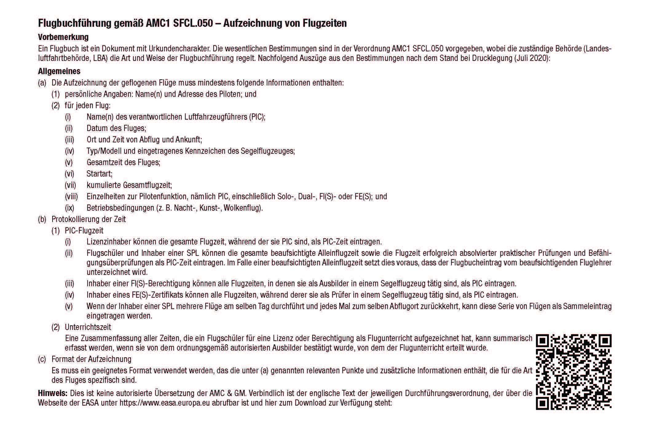 Flugbuch für Segelflieger TMG