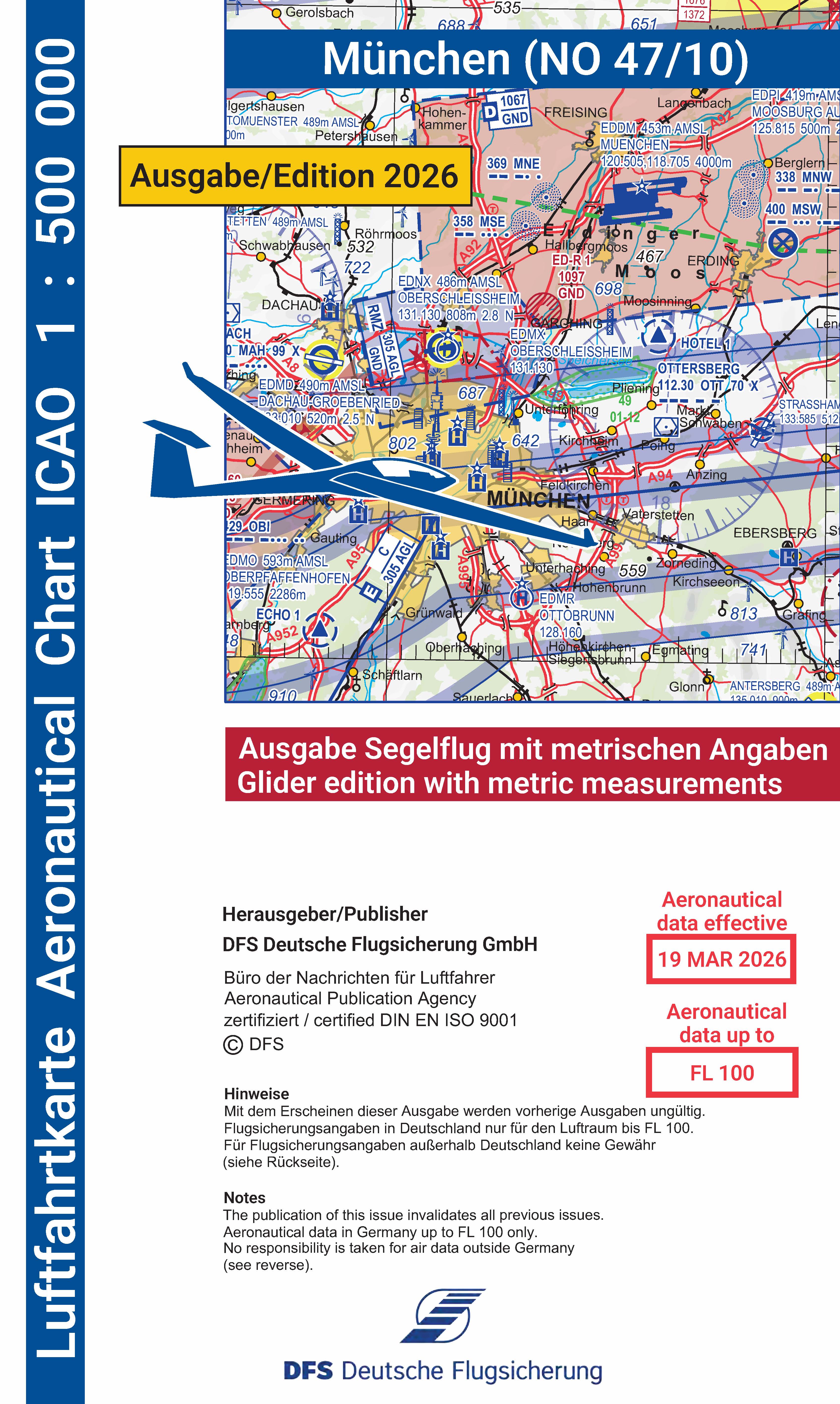 ICAO-Karte (Ausgabe 2026) 1:500.000, Segelflug, plano / Papier Vorbestellung