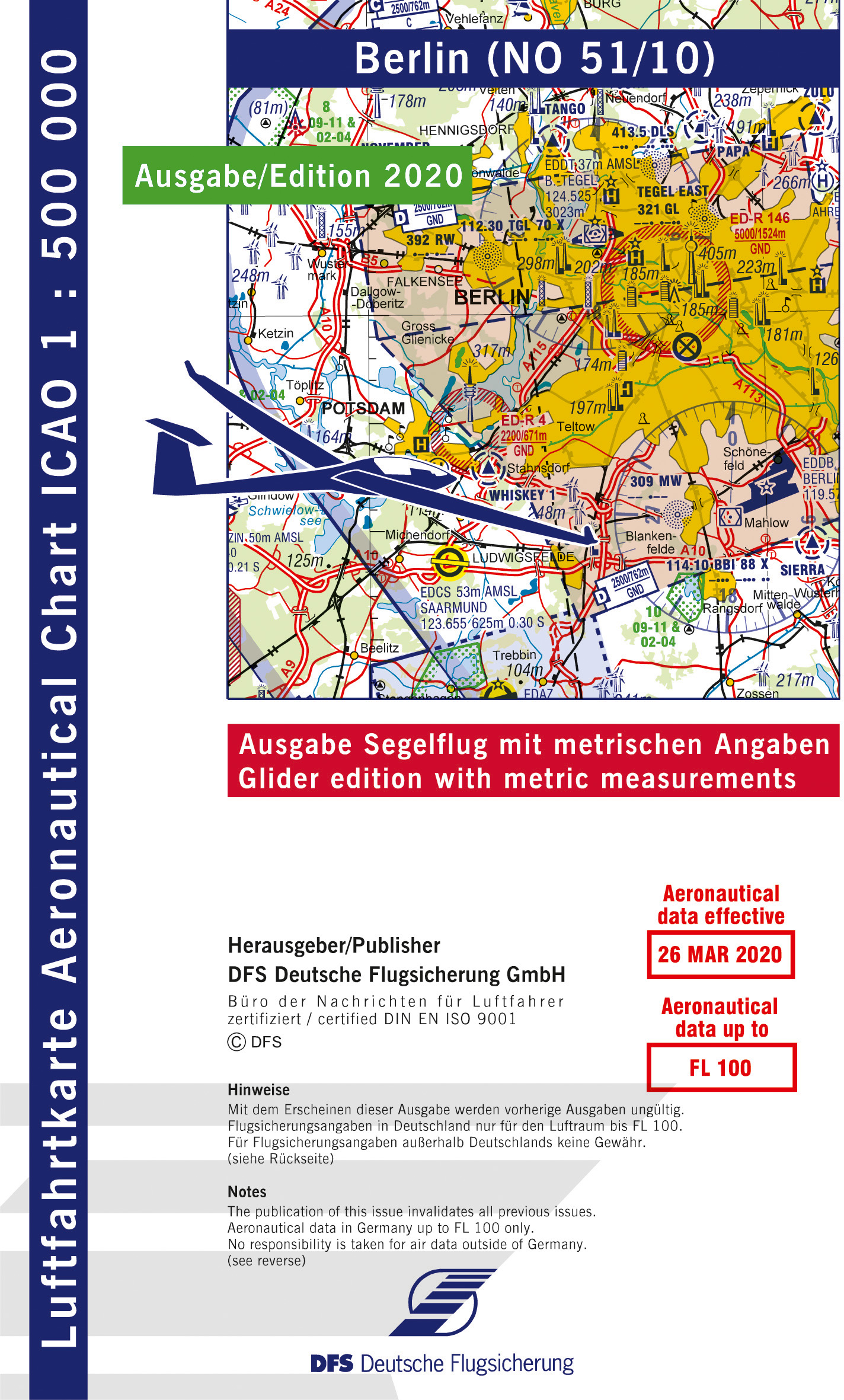 ICAO-Karte, Blatt Berlin (Ausgabe 2020, Segelflug 1:500.000