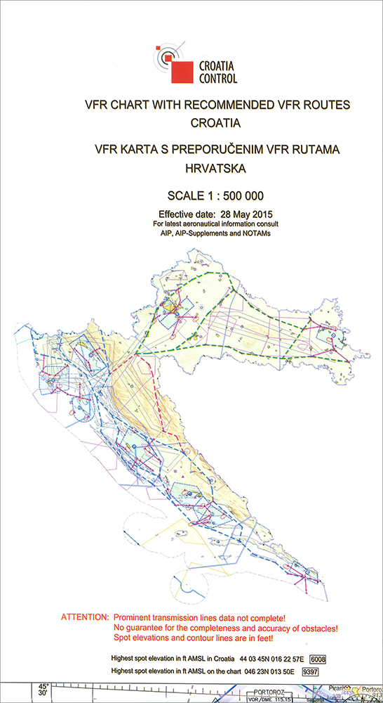 VFR-Karte Kroatien Ausgabe 2024