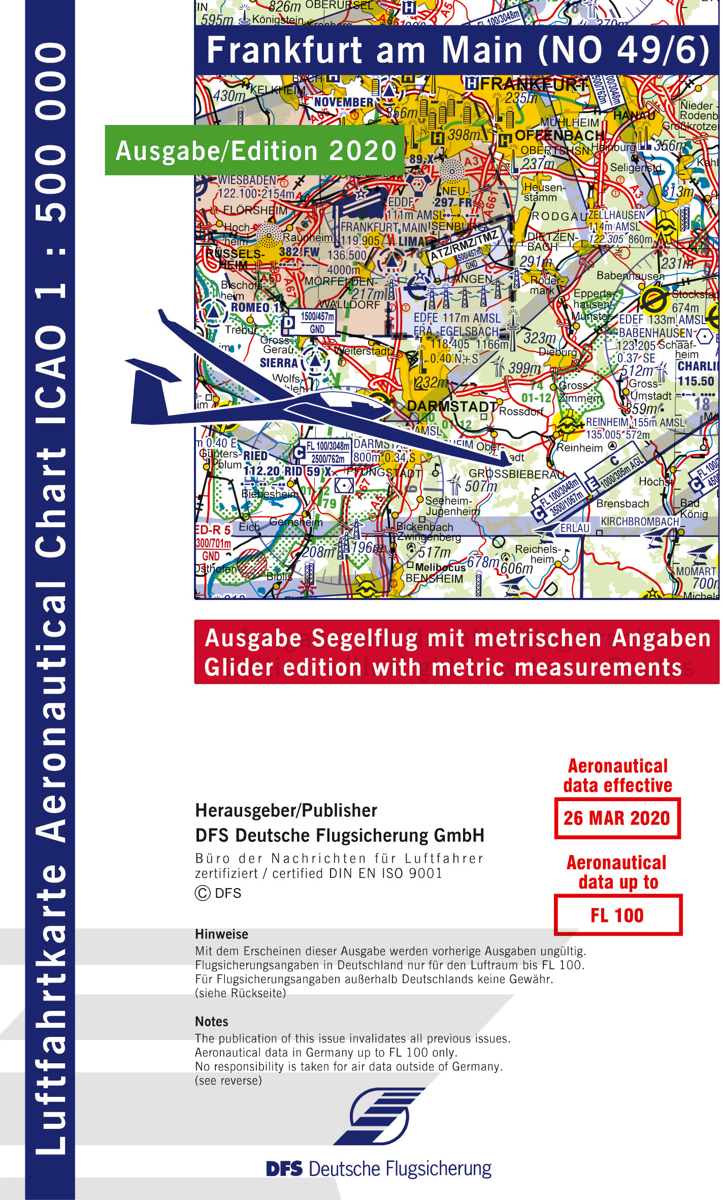 ICAO-Karte, Blatt Frankfurt (Ausgabe 2020), Segelflug 1:500.000