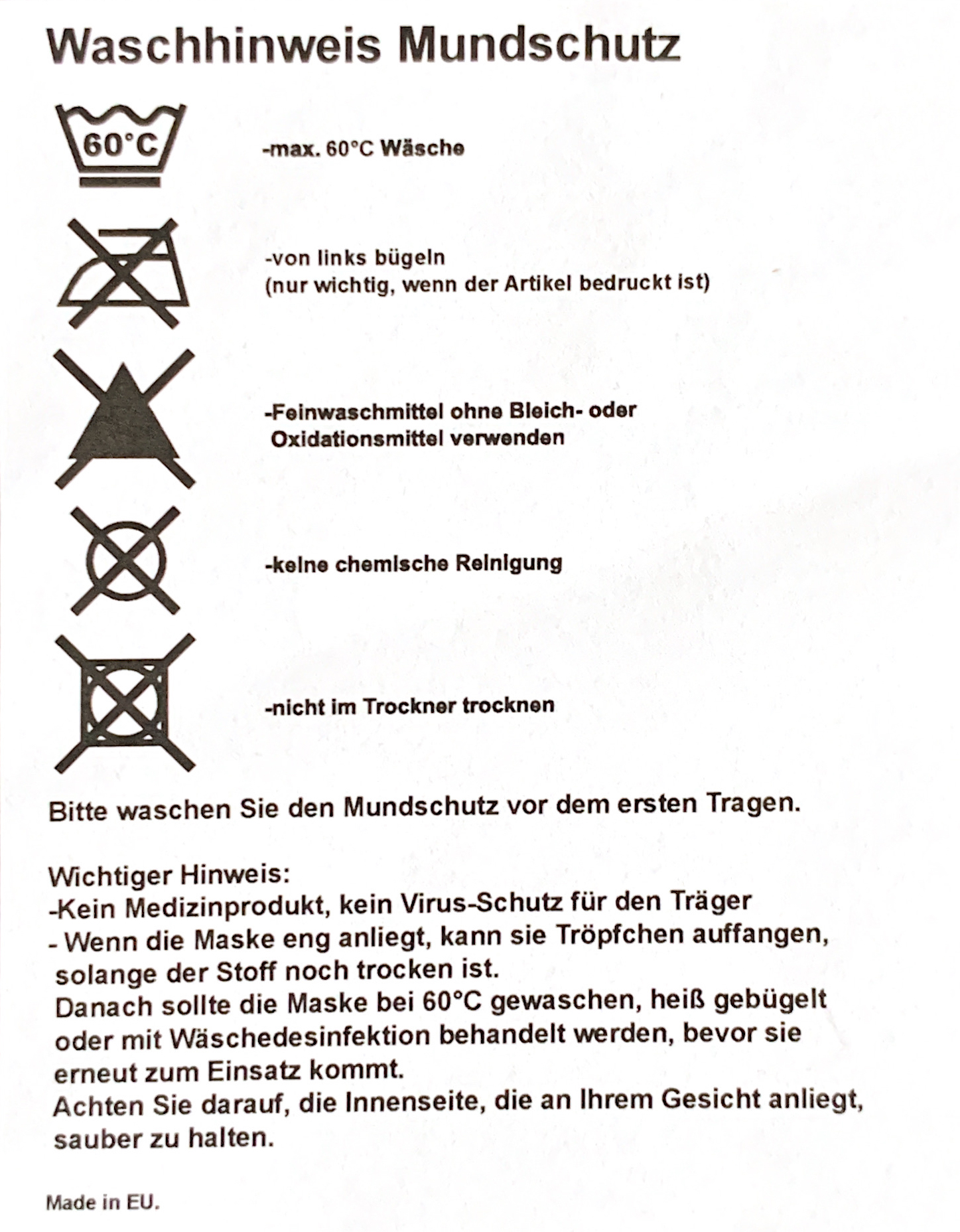 Alltagsmaske / Mund- & Nasen-Bedeckung (MNB)