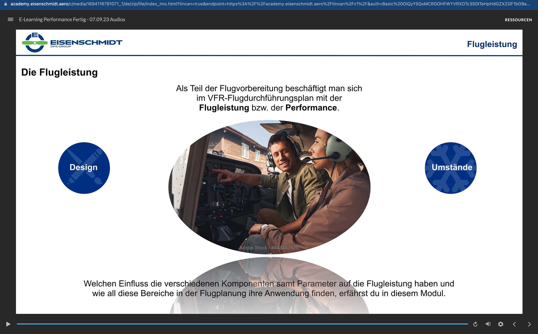 E-Learning Auffrischungskurs: Flugleistung & Flugplanung