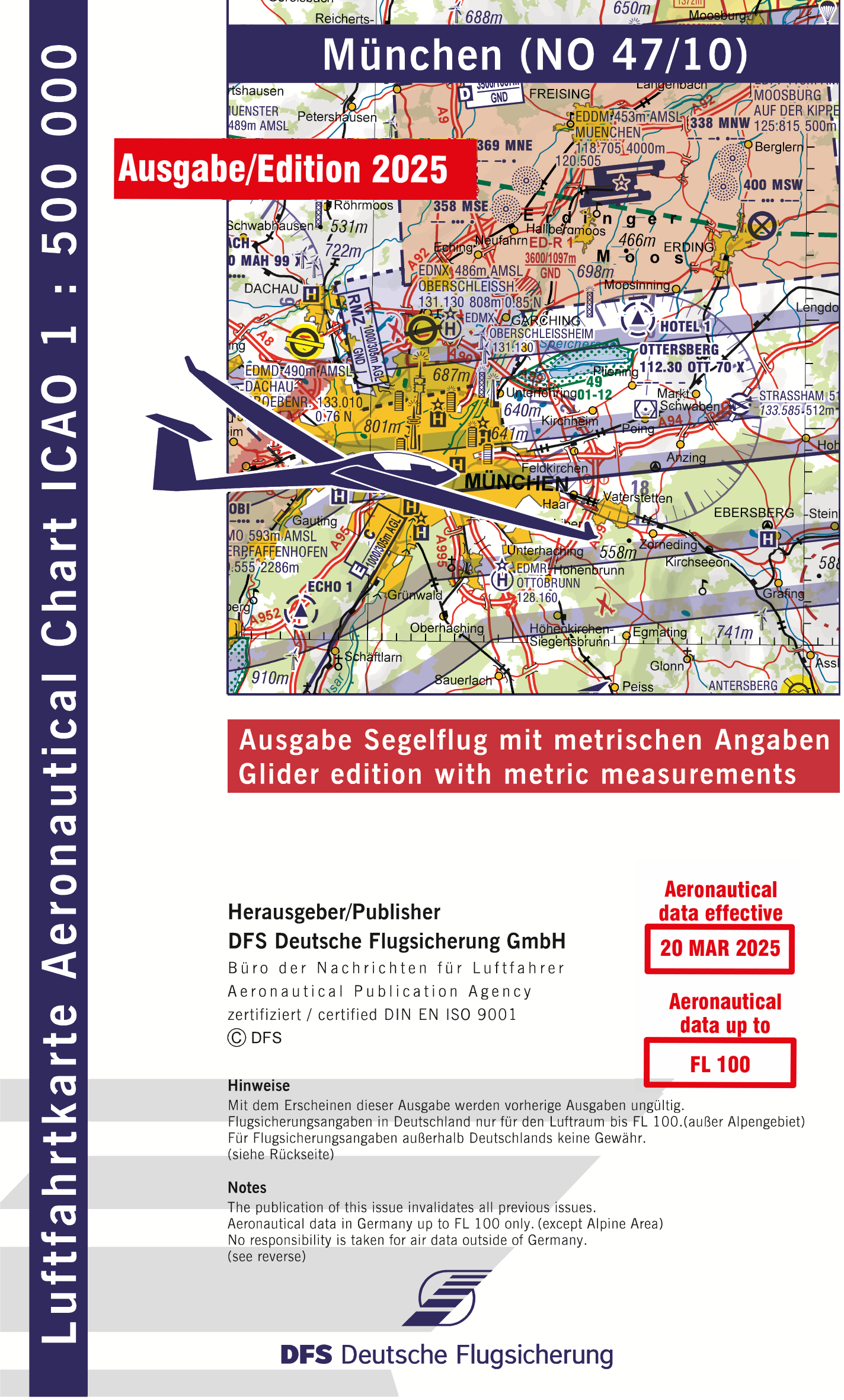 ICAO-Karte, Blatt München (Ausgabe 2025), Segelflug 1:500.000