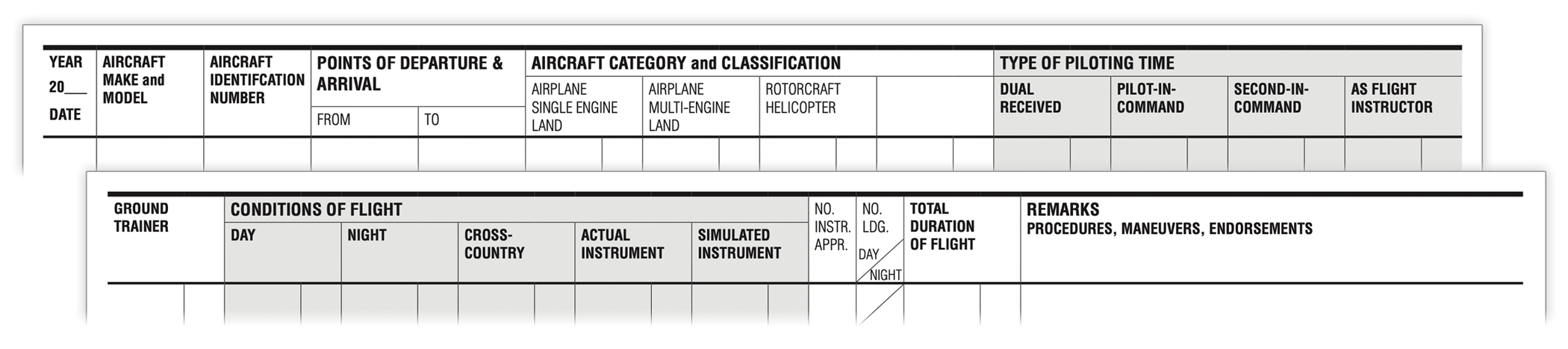 Standard Pilot Log
