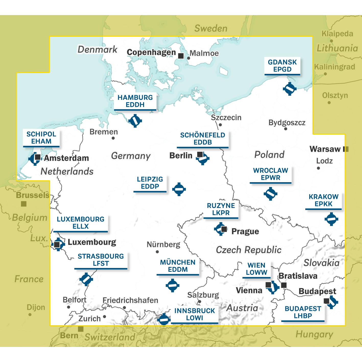 AIR MILLION: VFR-Karte Central Europe 1:1.000.000 (Edition 2025)