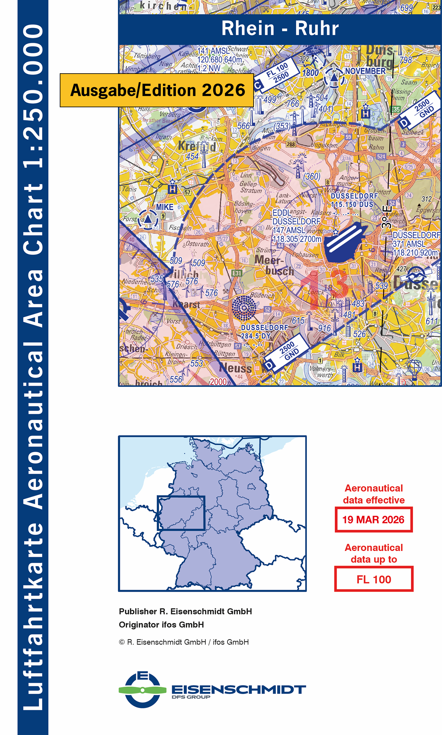 Aeronautical Area Chart (AAC250) 1:250.000 Blatt Rhein-Ruhr 2026 - Vorbestellung