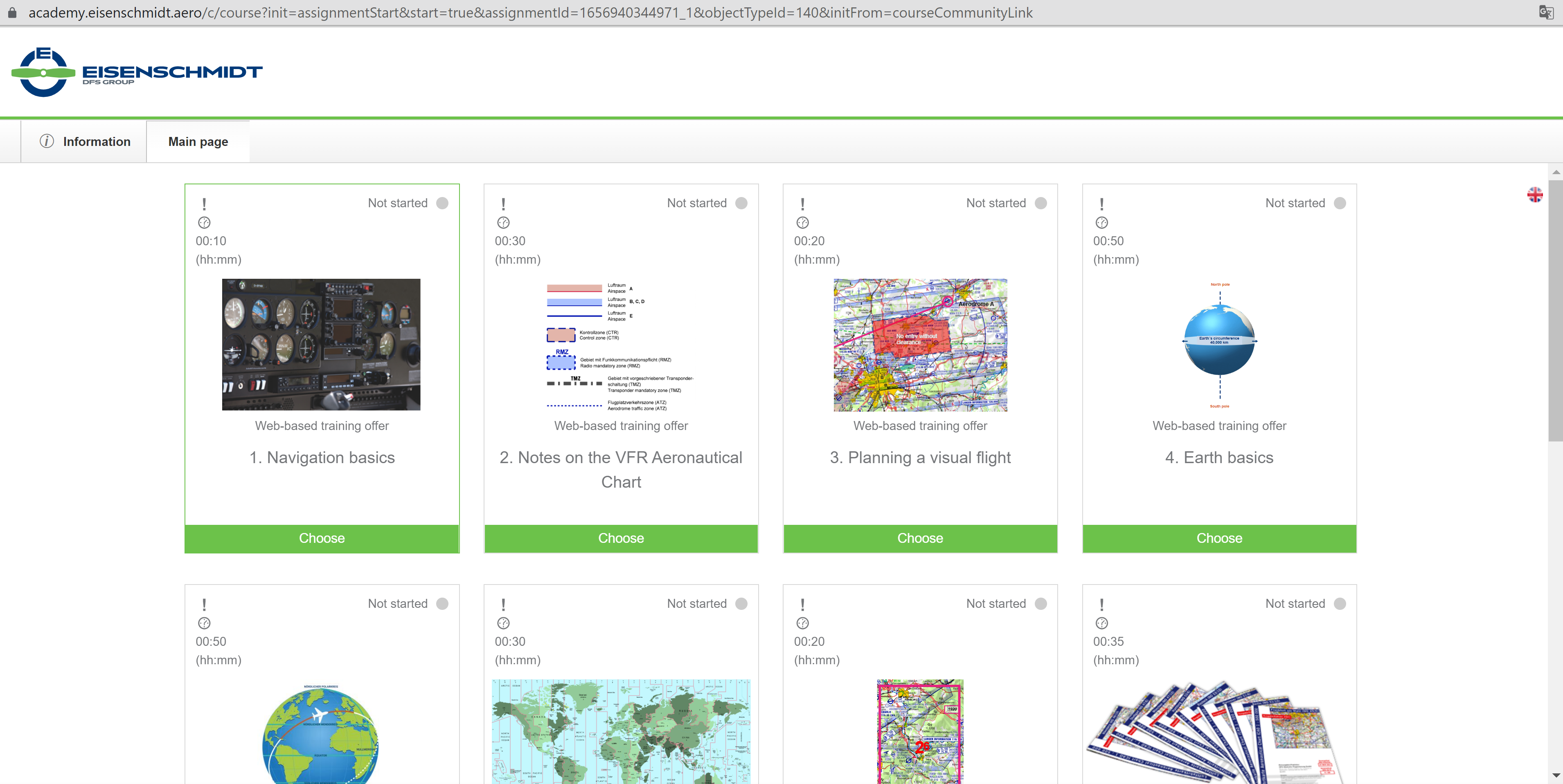 E-Learning Auffrischungskurs: Allgemeine Navigation (Englisch)