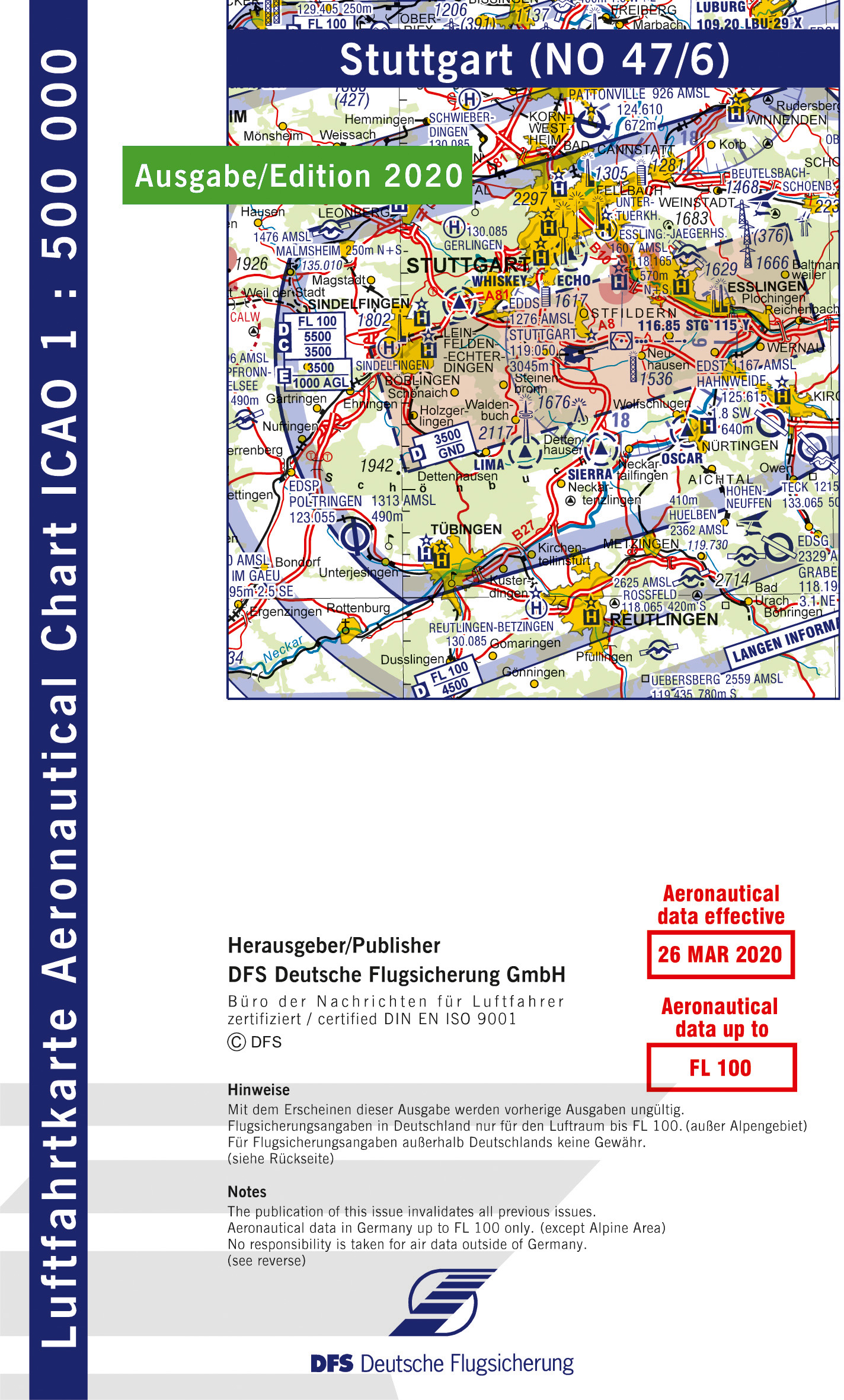ICAO-Chart 1:500.000, Stuttgart (Edition 2020) (preorder) 