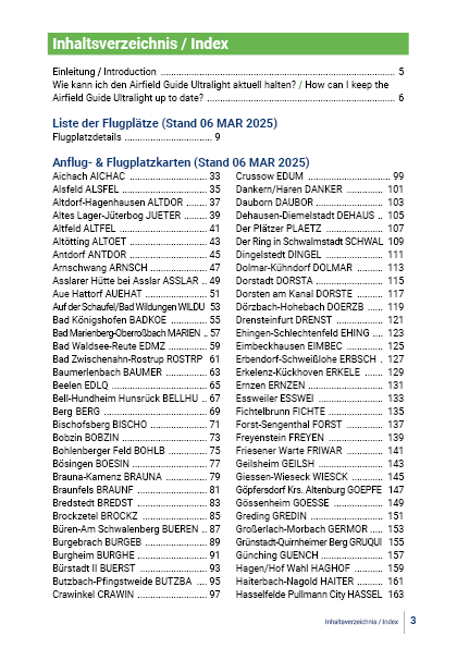 Airfield Guide Ultralight Germany 2025 (inklusive Ordner)
