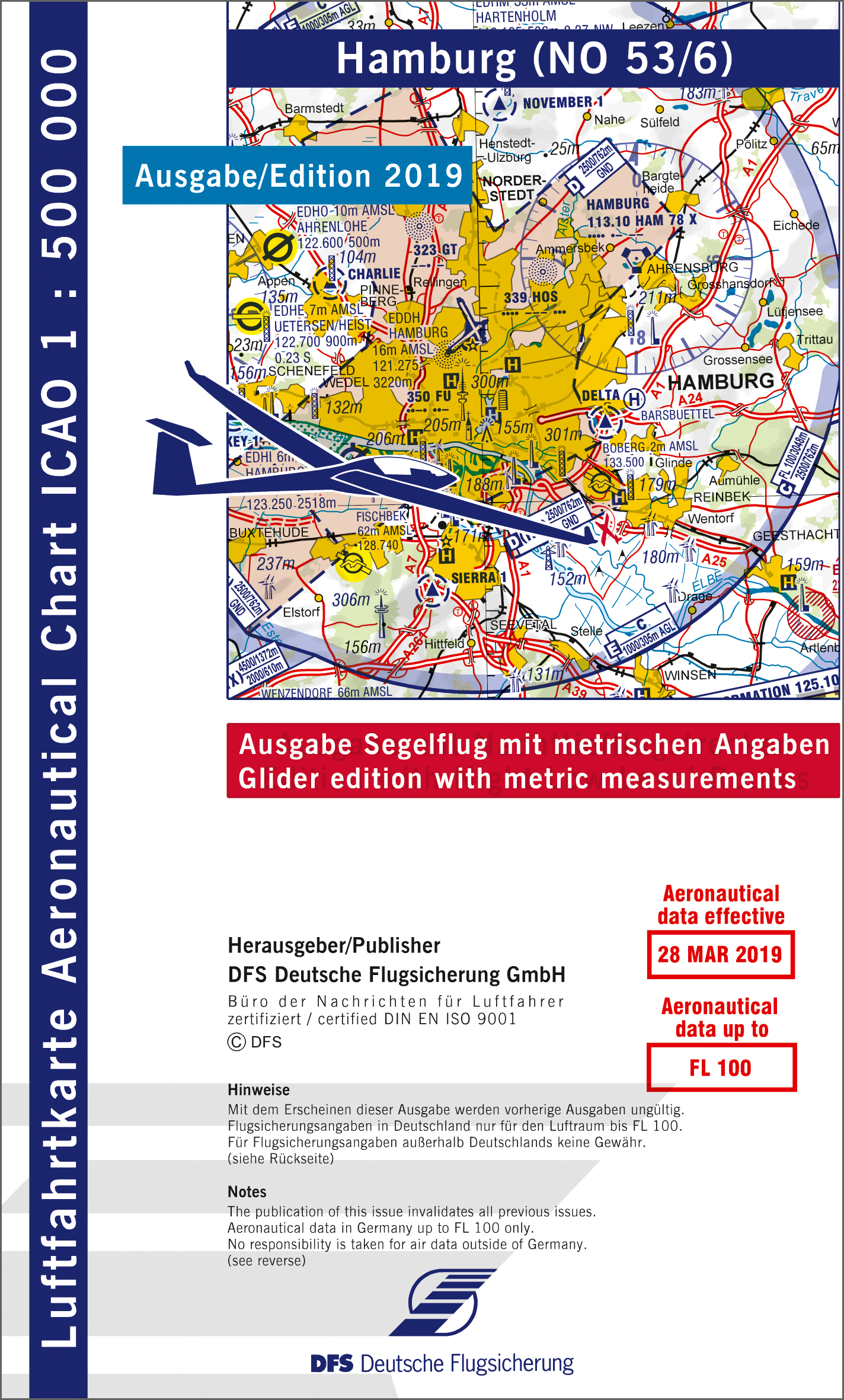 ICAO Glider Chart 1:500.000 Hamburg (Edition 2019) 