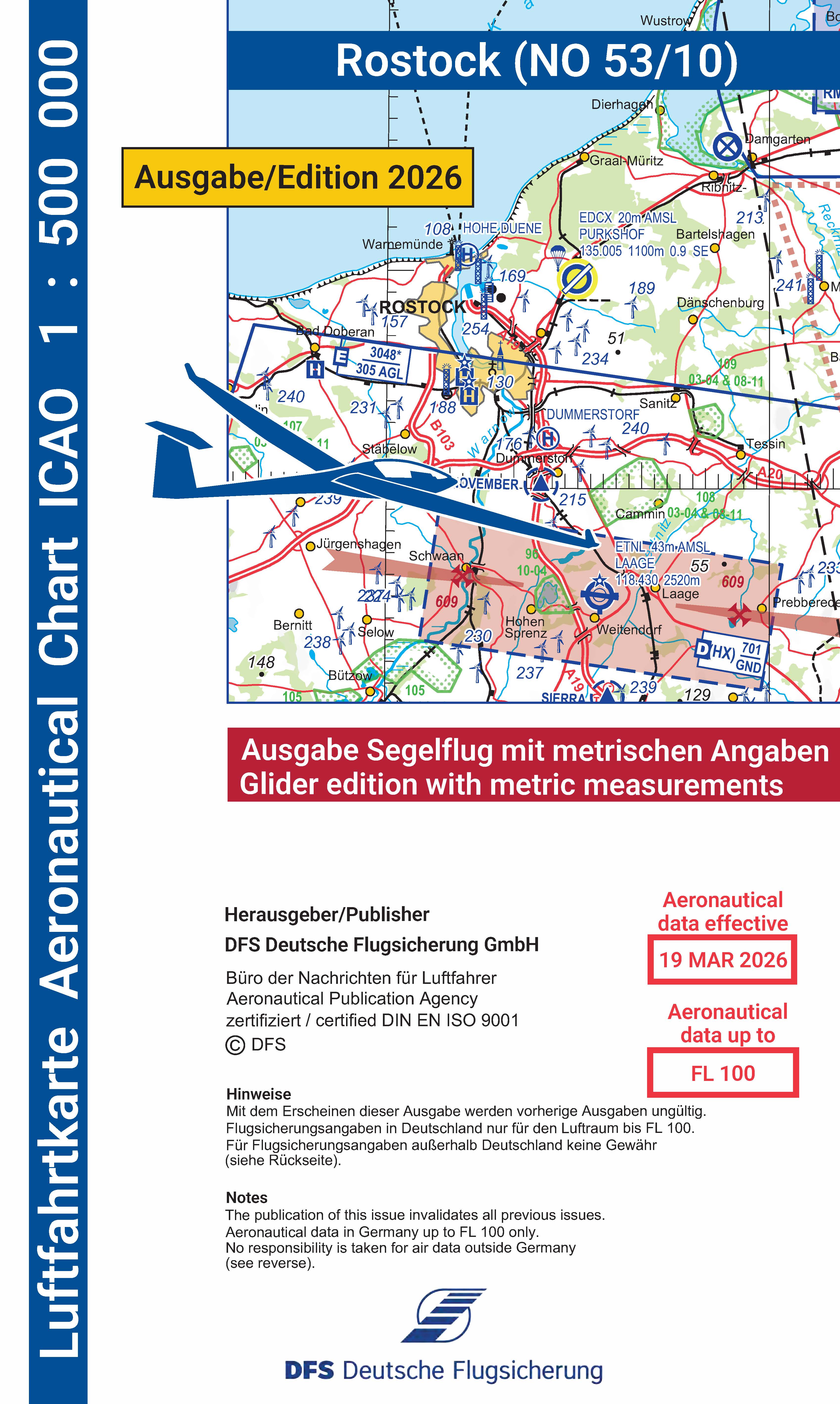 ICAO-Karte (Ausgabe 2026) 1:500.000, Segelflug, plano / Papier Vorbestellung