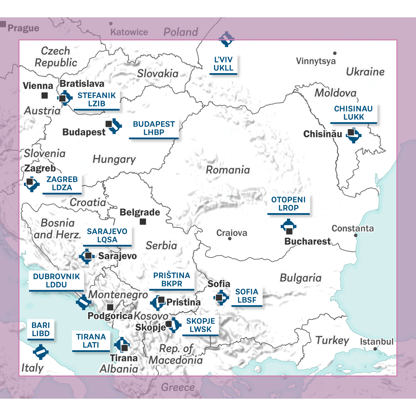 AIR MILLION: VFR-Karte Eastern Europe 1:1.000.000 (Edition 2025)