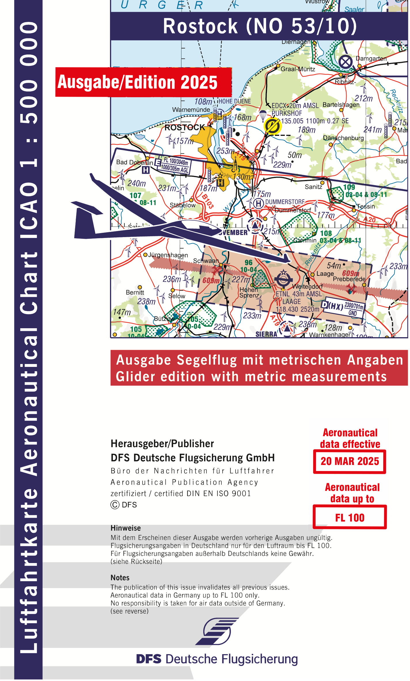 ICAO-Karte, Blatt Rostock (Ausgabe 2025), Segelflug 1:500.000