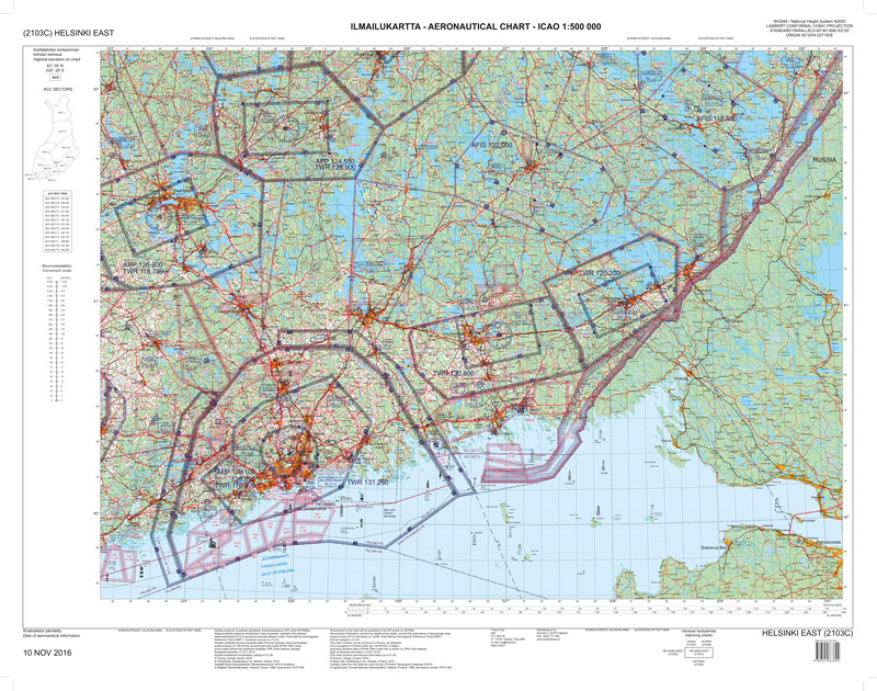 ICAO-Karte Finnland: Helsinki East (Ausgabe 2018)