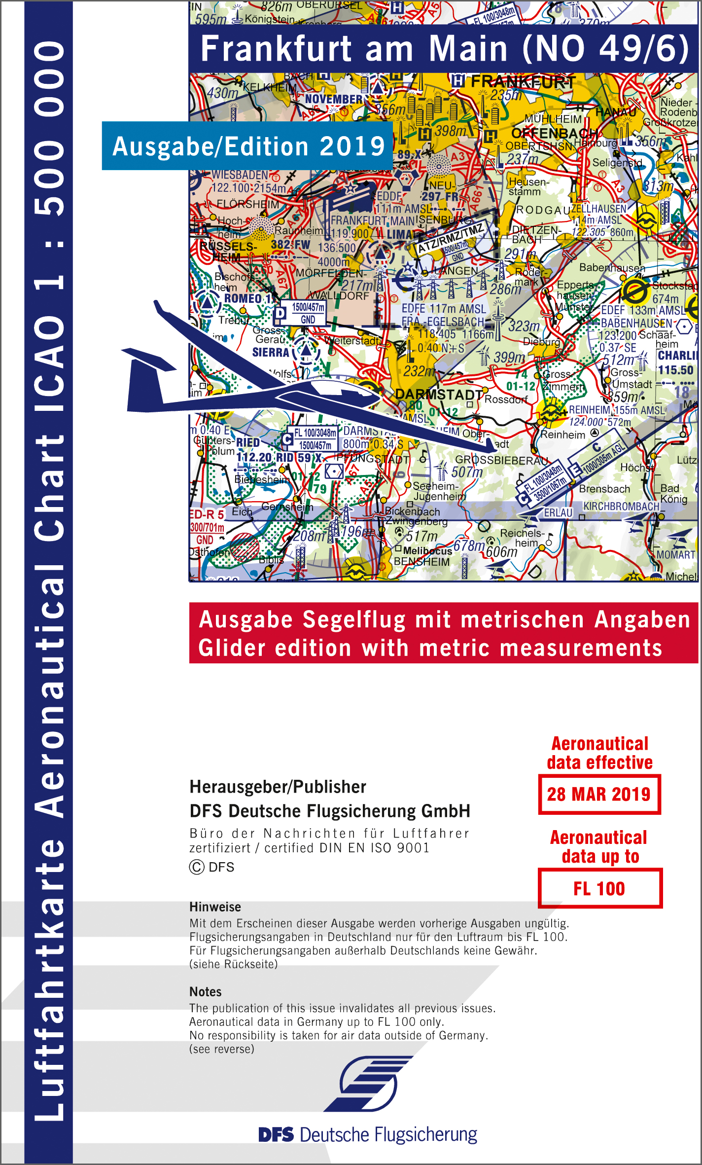 ICAO-Karte, Blatt Frankfurt (Ausgabe 2019), Segelflug 1:500.000