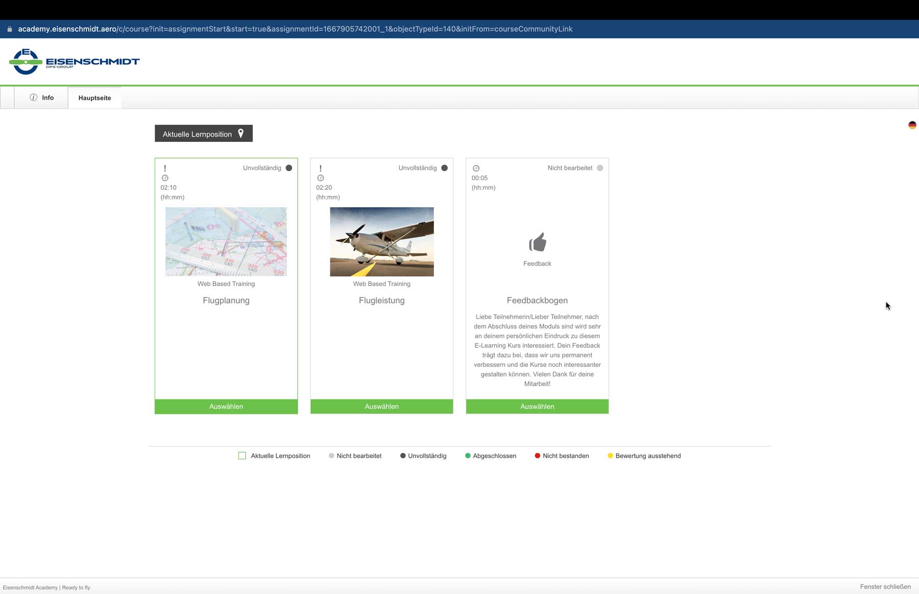 E-Learning Auffrischungskurs: Flugleistung & Flugplanung