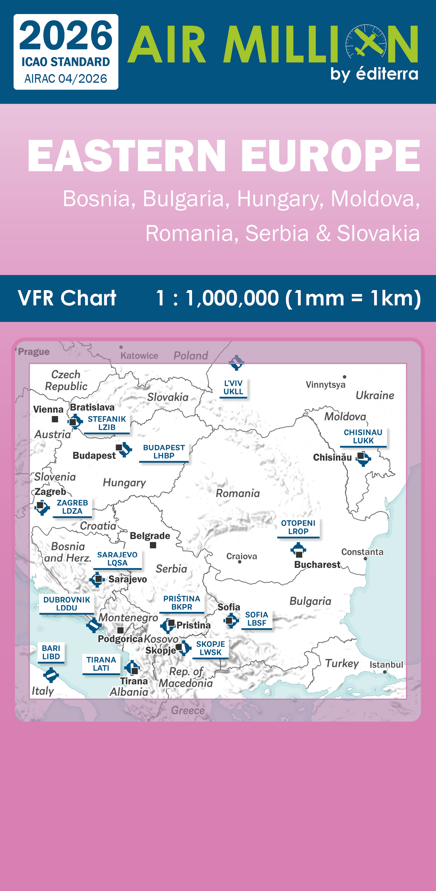 AIR MILLION: VFR-Karte Eastern Europe 1:1.000.000 (Edition 2026) Vorbestellung