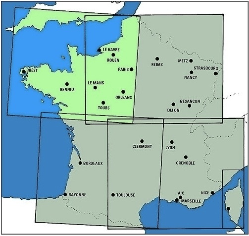 ICAO-Karte Frankreich: Südwest 2025