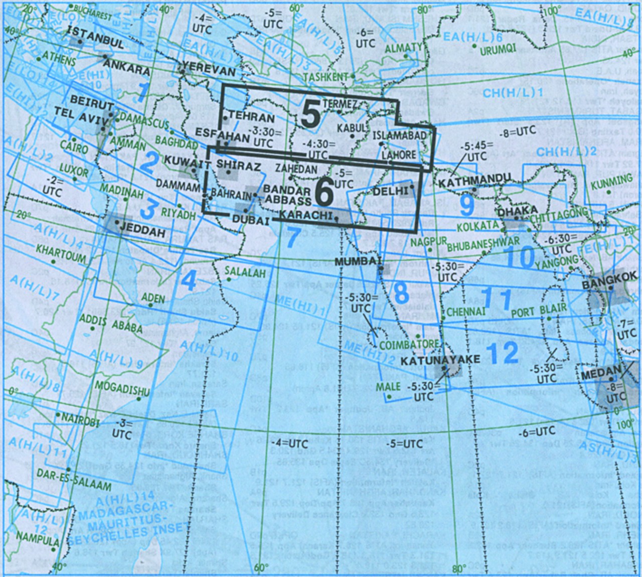 IFR-Streckenkarte Middle East - Oberer/Unterer Luftraum - ME(H/L) 5/6