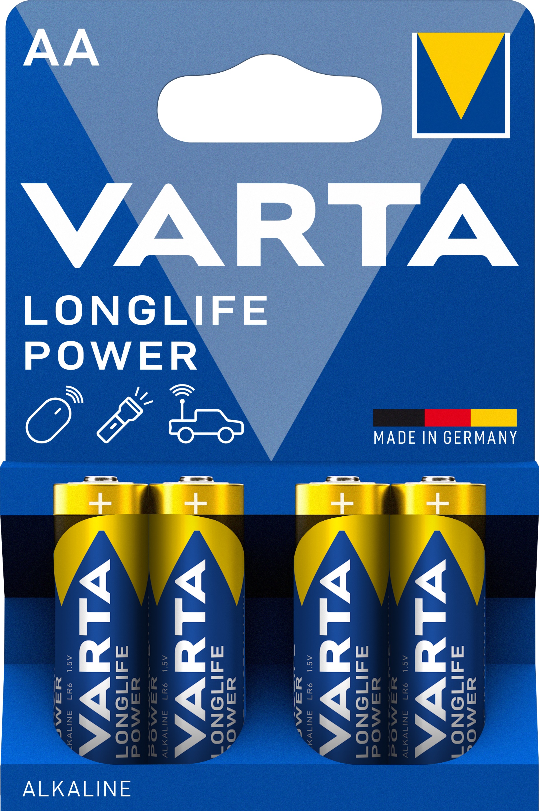 Varta Longlife Power 1,5 V Mignon AA-Batterien - Blister mit 4 Stück