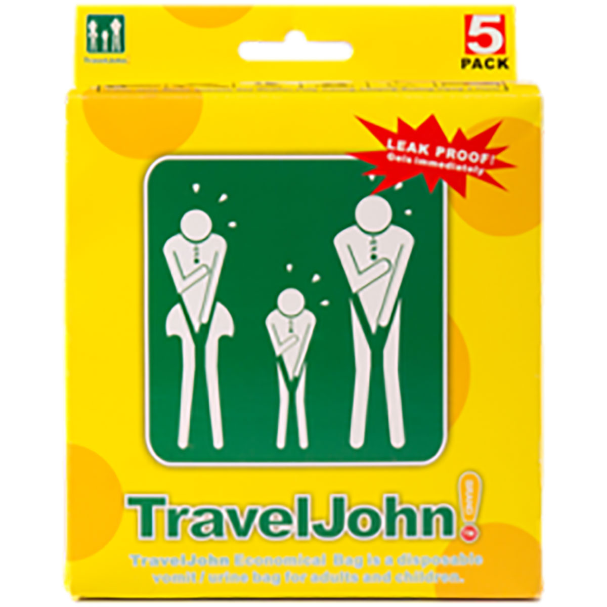 Auslaufsichere Spuckbeutel TravelJohn® - 5er Pack