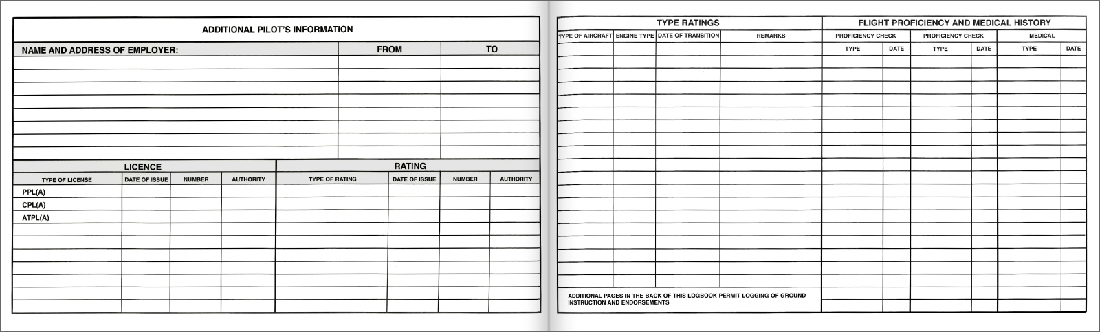 Jeppesen European Pilot Logbook
