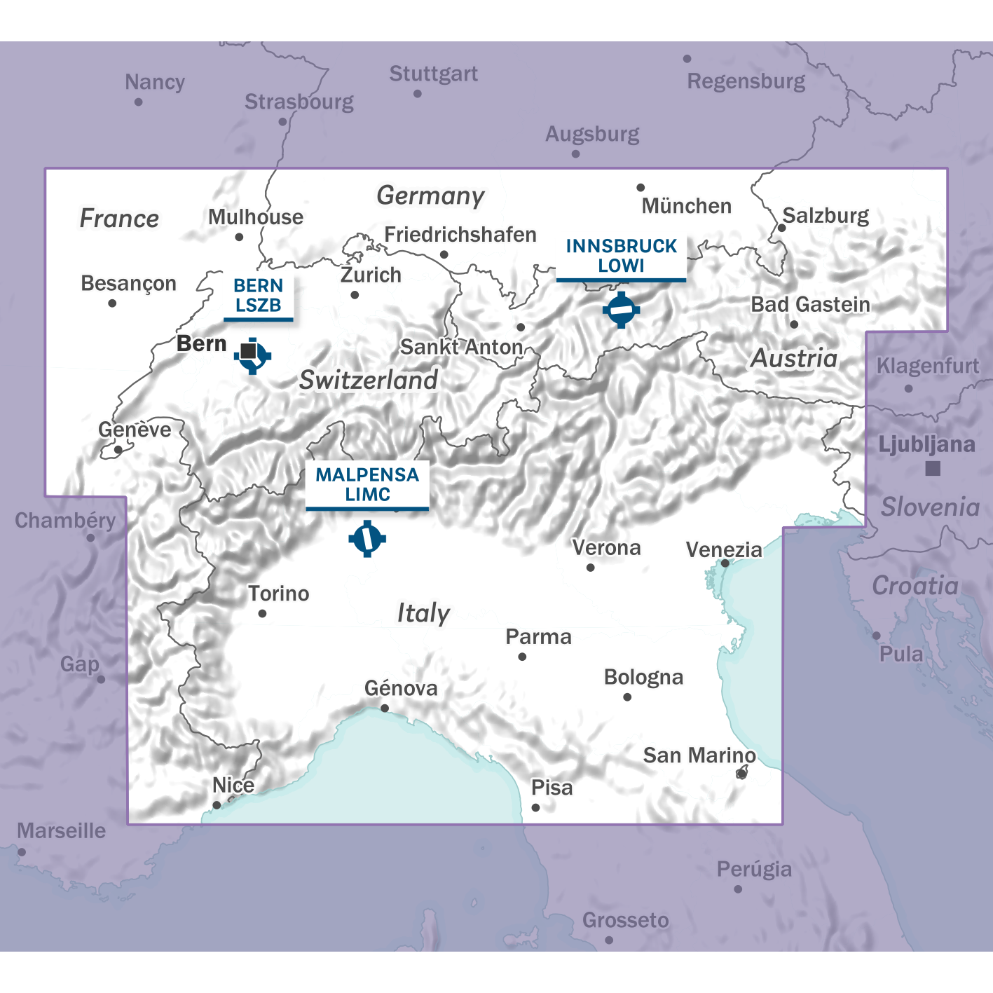 AIR MILLION: VFR-Zoom-Karte The Alps 1:500.000 (Edition 2025)