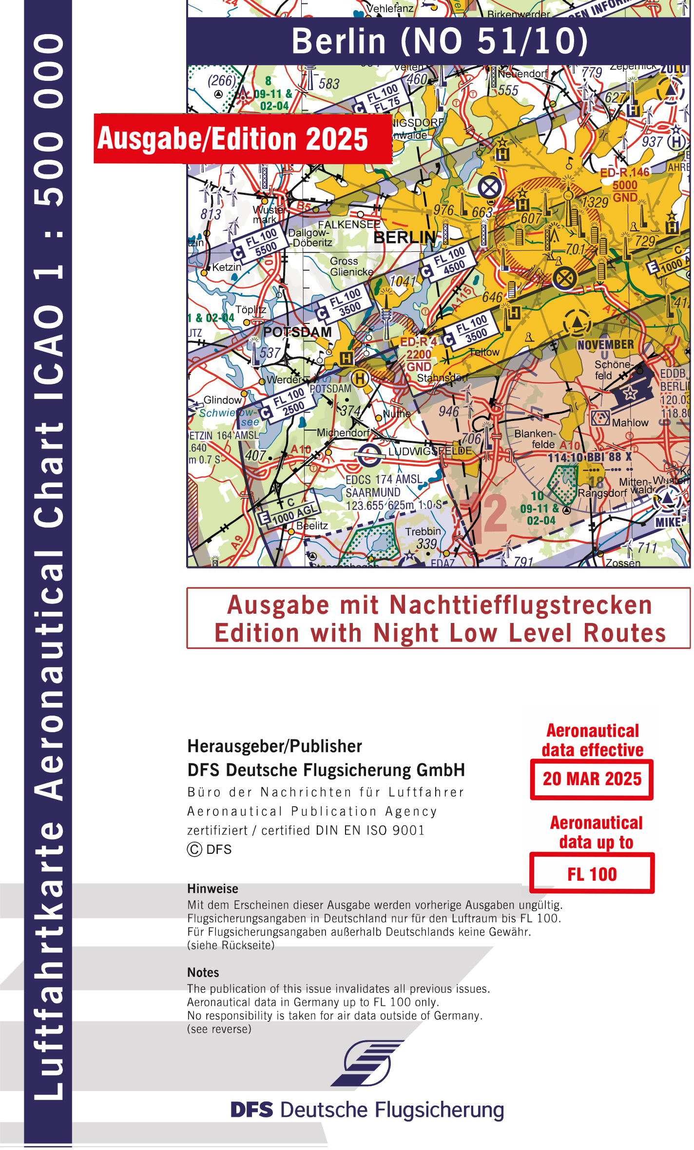 ICAO-Karte, Blatt Berlin (Ausgabe 2025), Nachttiefflugstrecken 1:500.000