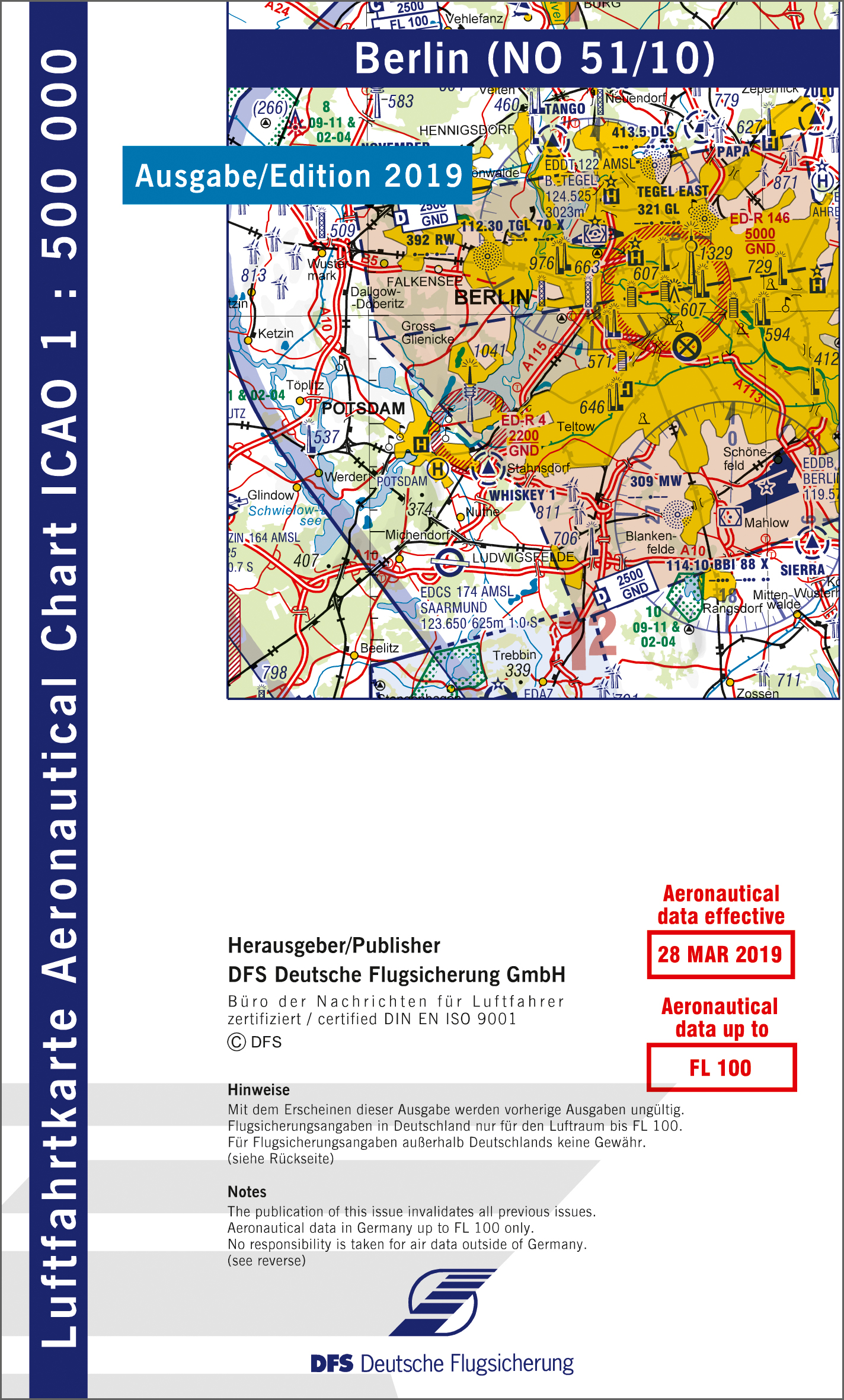 ICAO-Chart 1:500,000, Berlin (Edition 2019) 