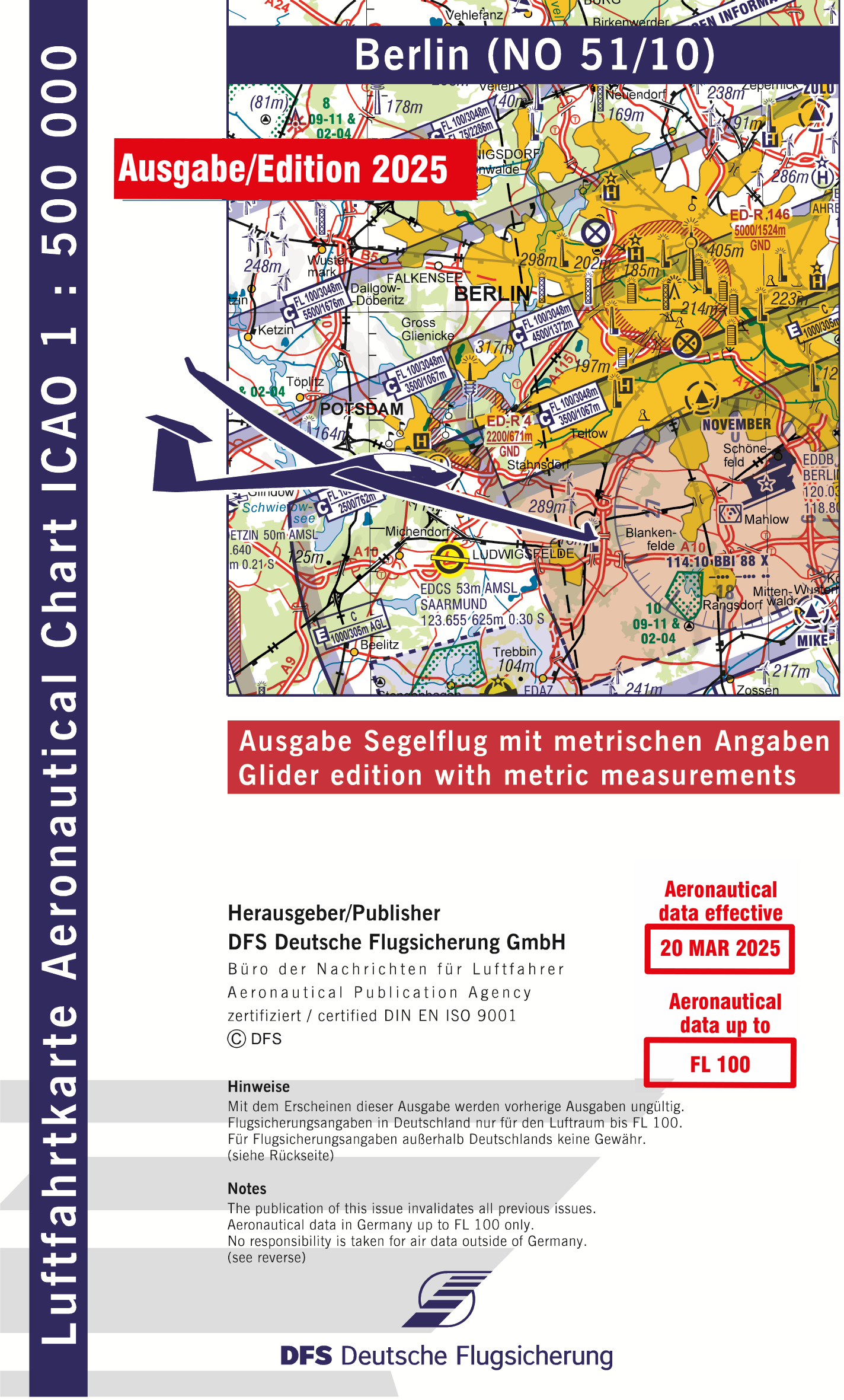 ICAO-Karte, Blatt Berlin (Ausgabe 2025), Segelflug 1:500.000