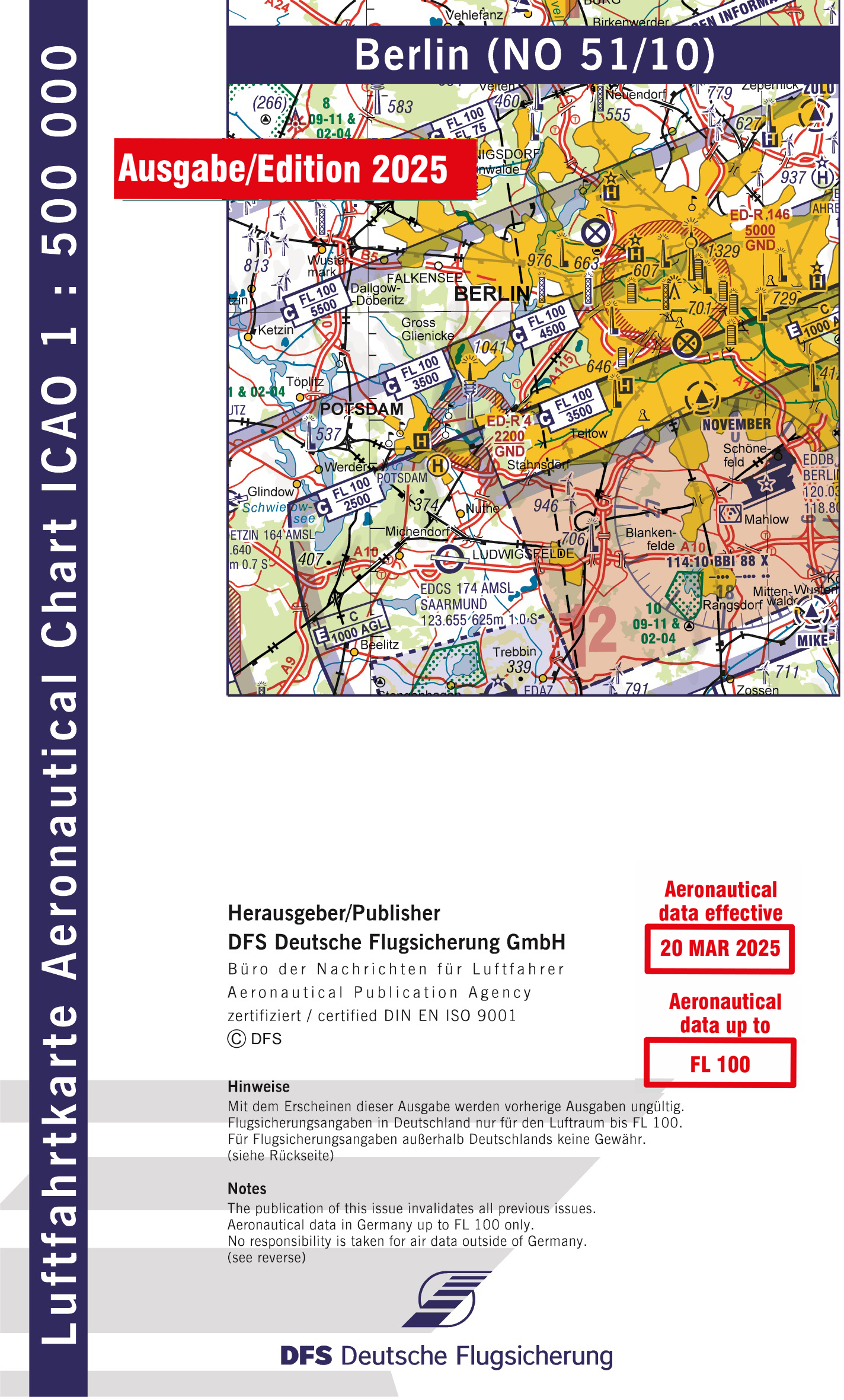 ICAO-Karte, Blatt Berlin (Ausgabe 2025), Motorflug 1:500.000