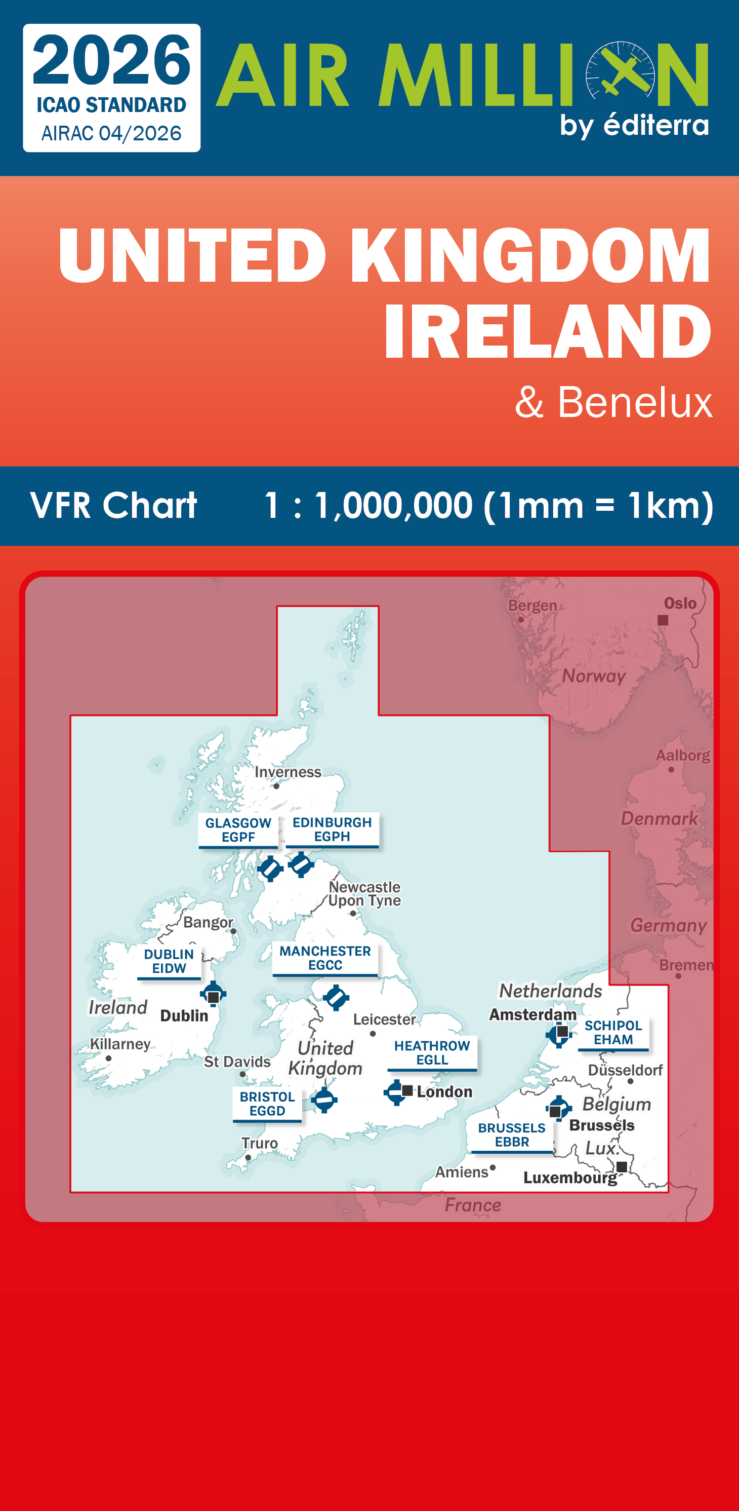 AIR MILLION: VFR-Karte United Kingdom / Ireland 1:1.000.000 (Edition 2026) Vorbestellung