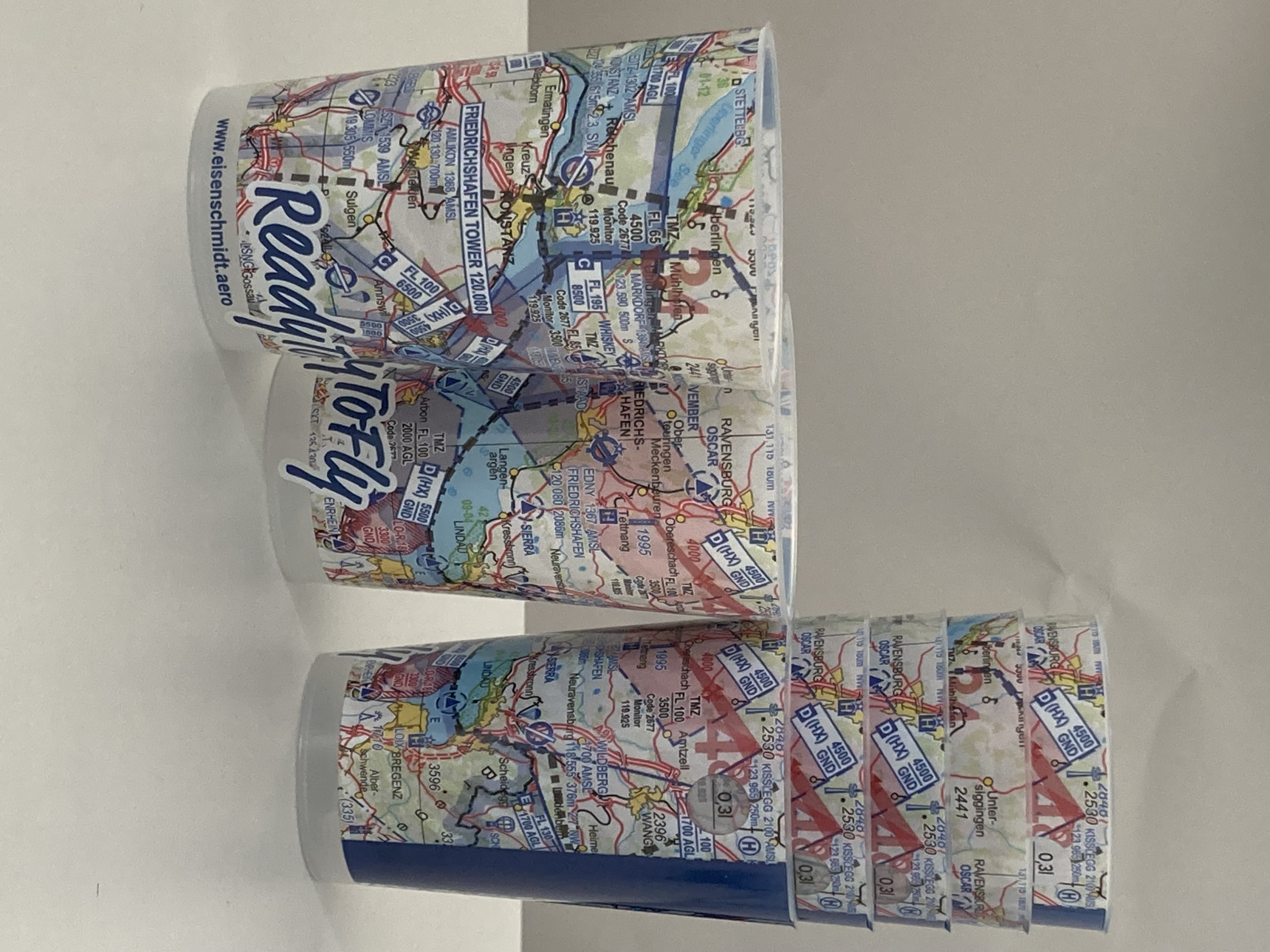 Kunststoff-Becher im ICAO-Kartendesign - Sonderedition Bodensee