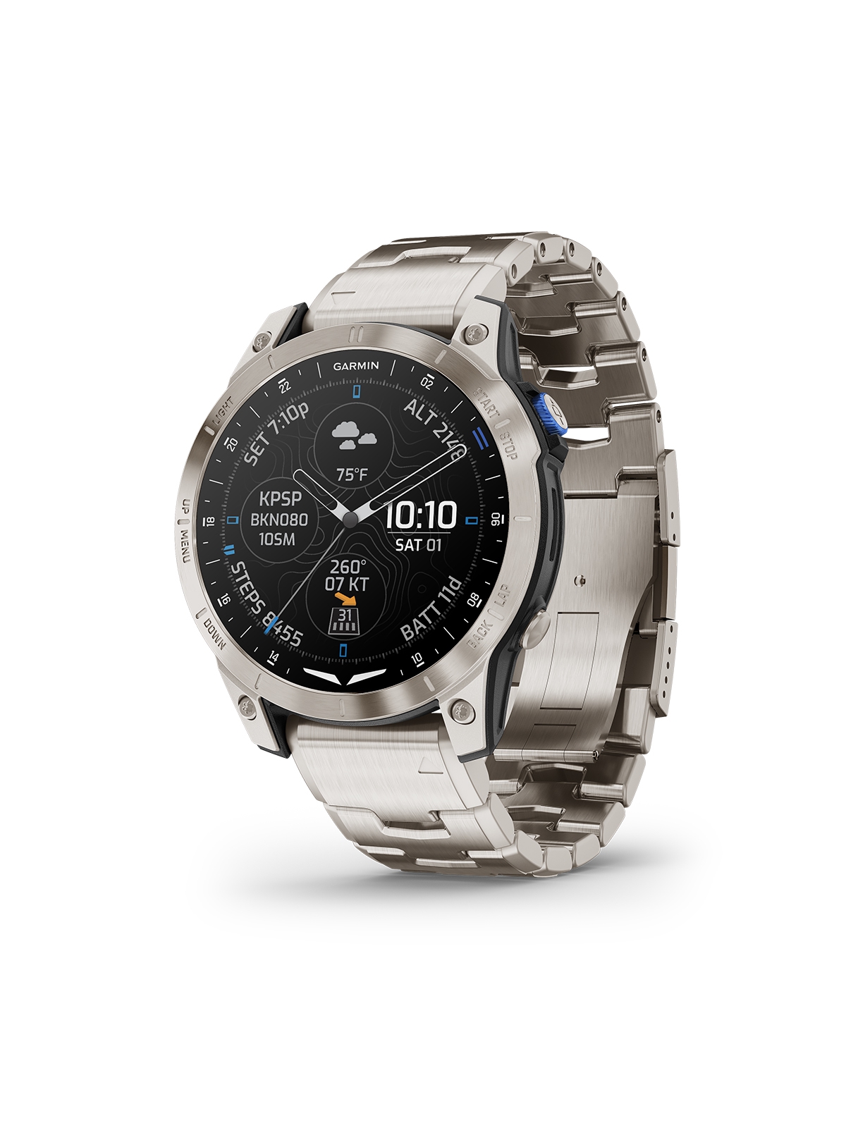 Garmin D2 Mach 1 Aviator Smartwatch - Titan-Armband