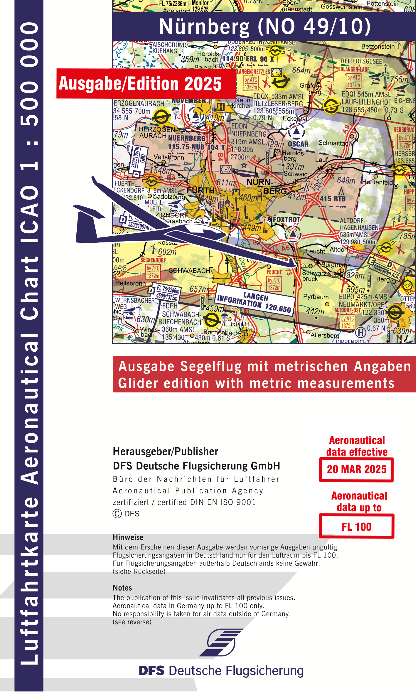 ICAO-Karte, Blatt Nürnberg (Ausgabe 2025), Segelflug 1:500.000