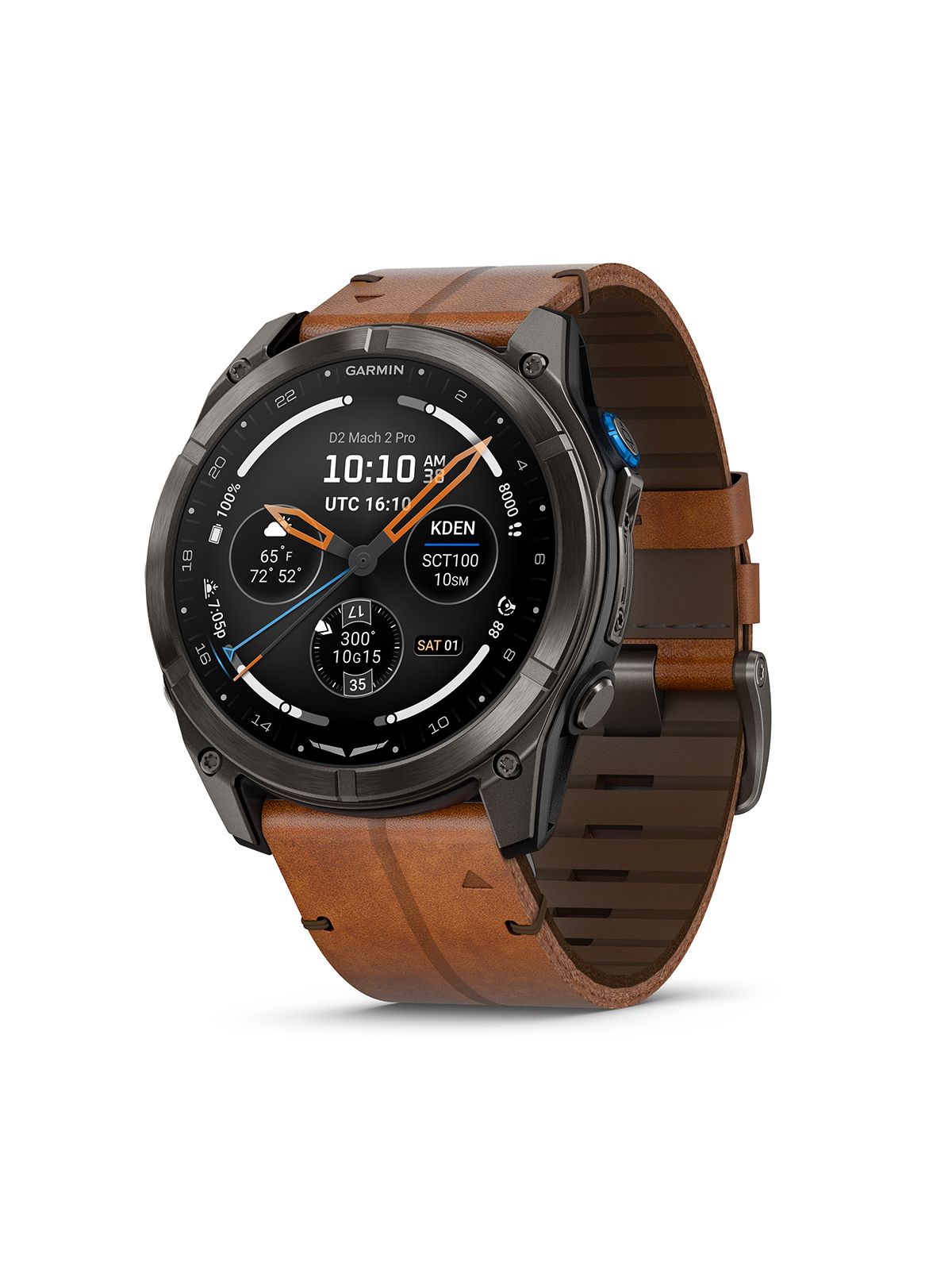 Garmin D2 Mach 1 Aviator Smartwatch - Leather Band (brown)