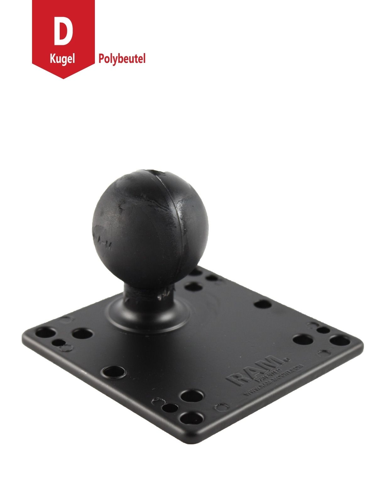RAM Mounts VESA-Platte  (120,7 x 120,7 mm) - 75x75 u. 100x100 mm Lochraster,  D-Kugel (2,25 Zoll)
