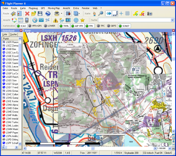 Flight Planner - VFR-Anflugkarten - AIP Schweiz