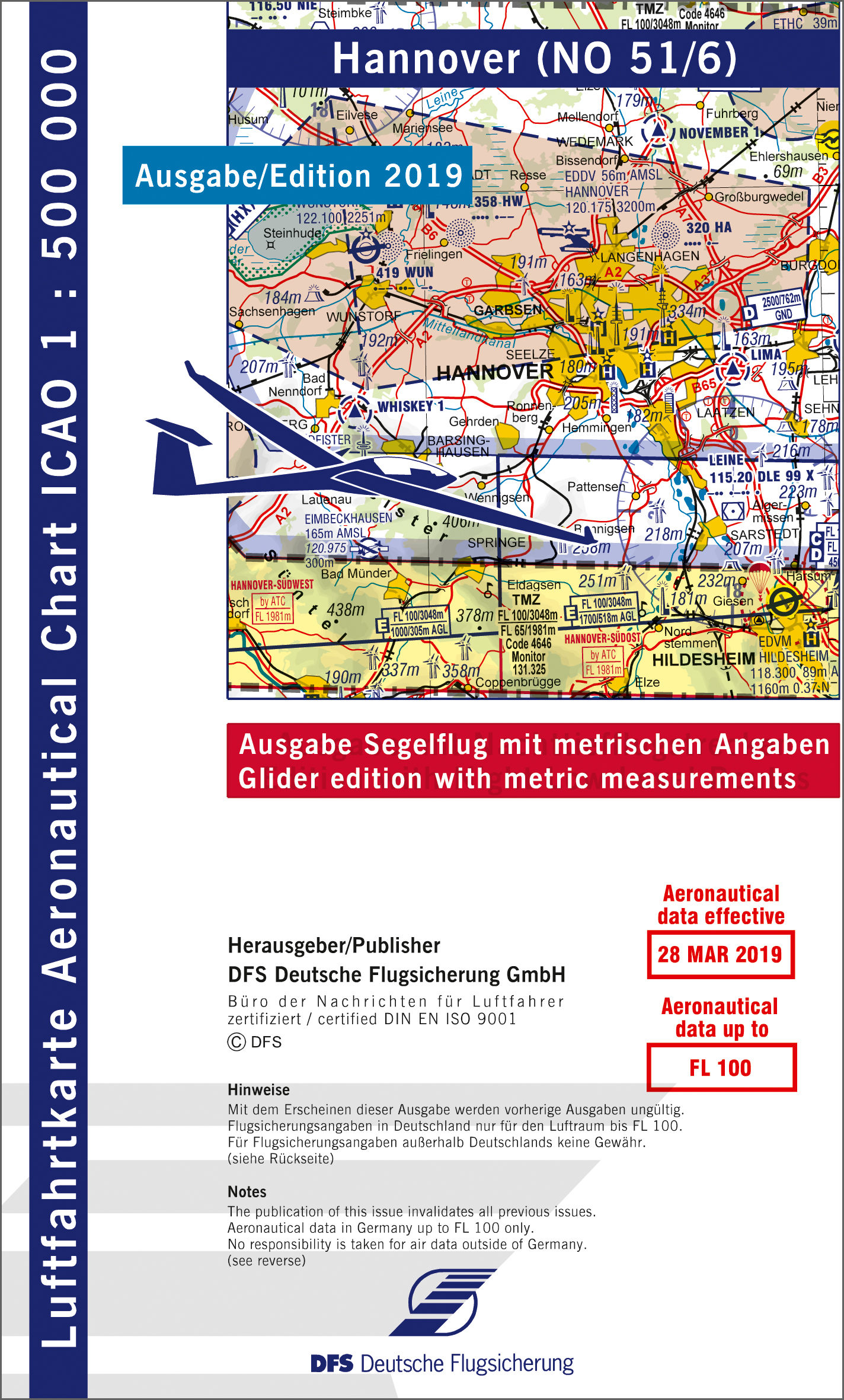 ICAO-Karte, Blatt Hannover (Ausgabe 2019), Segelflug 1:500.000