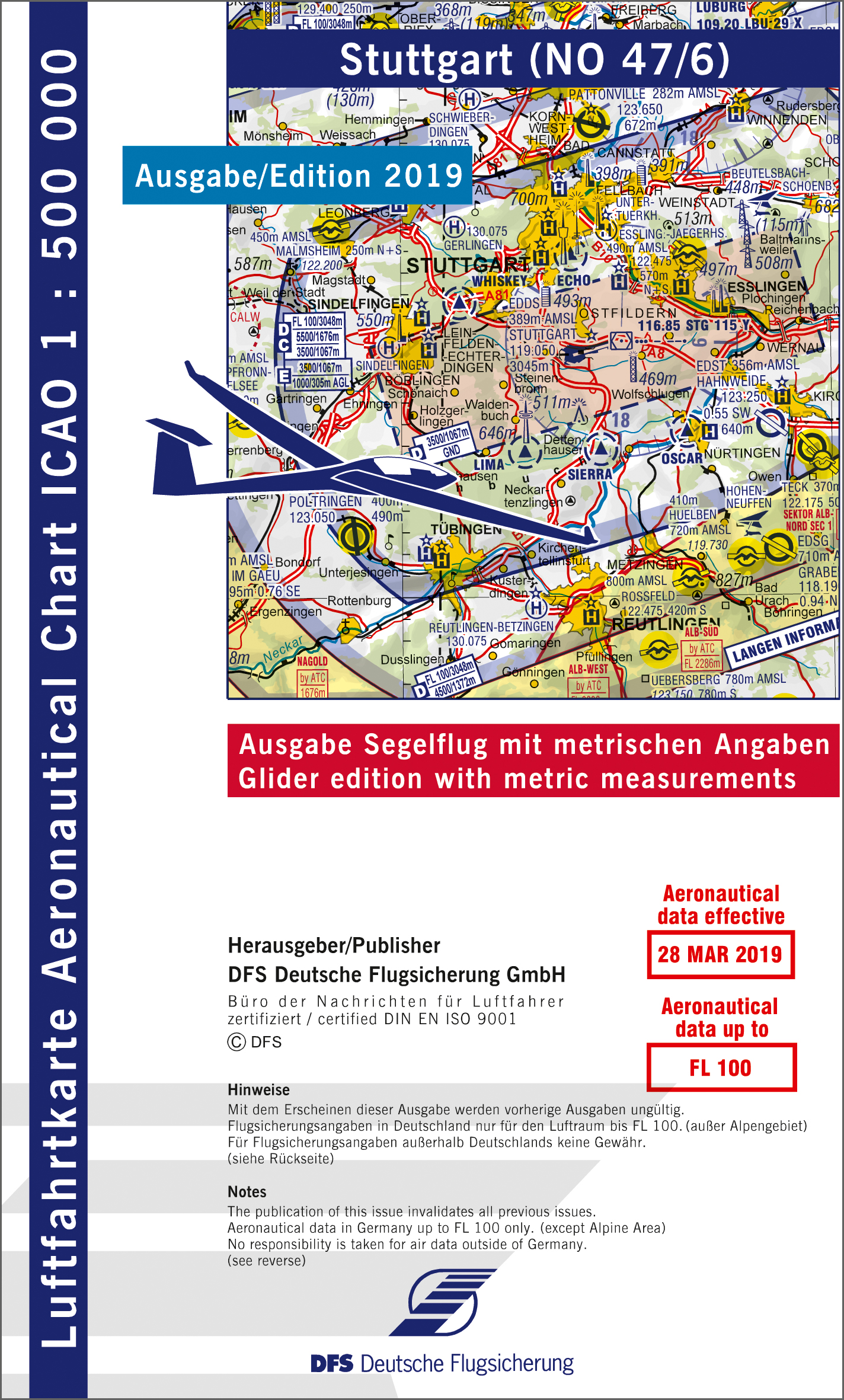  ICAO Glider Chart 1: 500.000, Stuttgart (Edition 2019) (pre-order)
