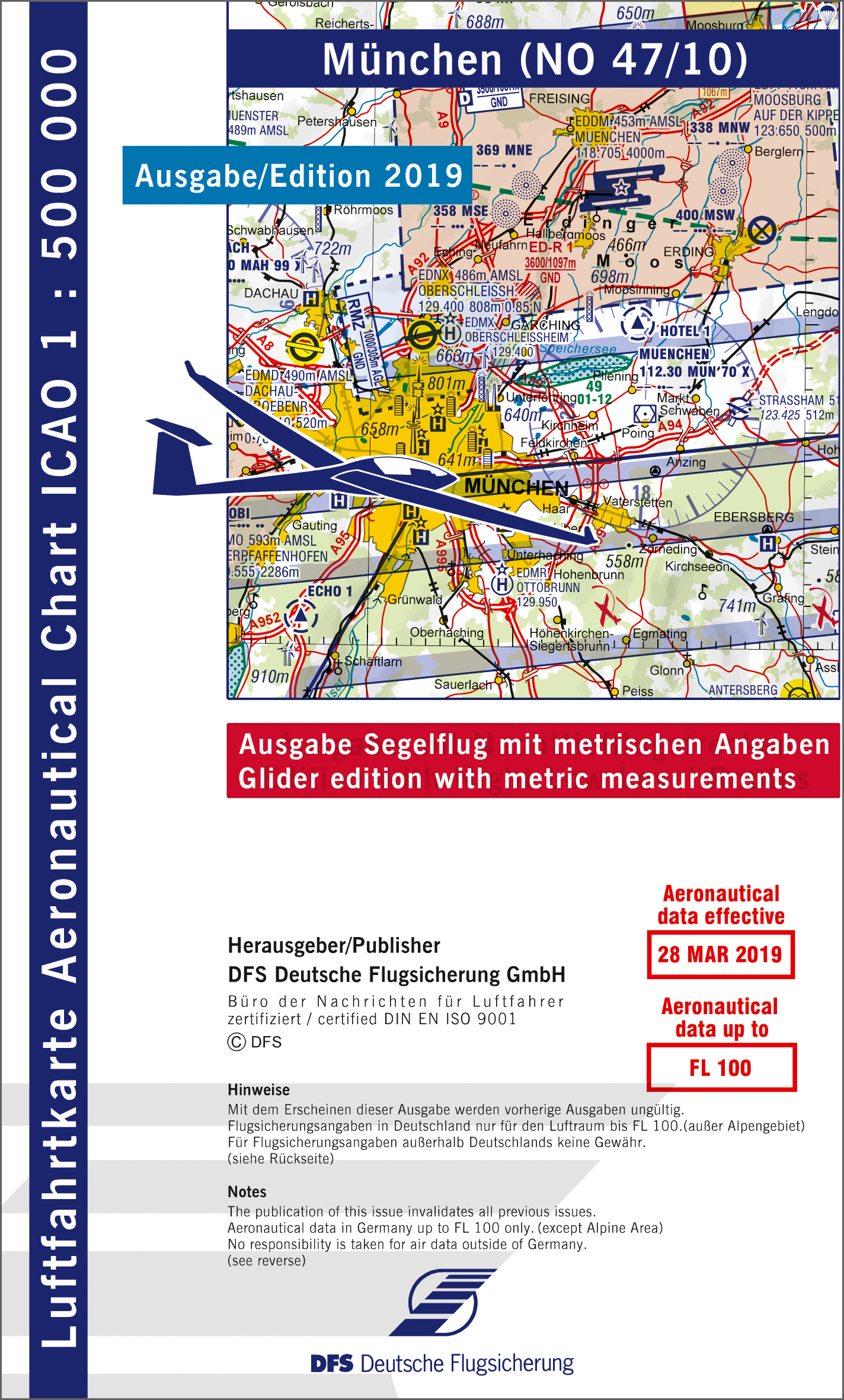 ICAO-Karte, Blatt München (Ausgabe 2019), Segelflug 1:500.000