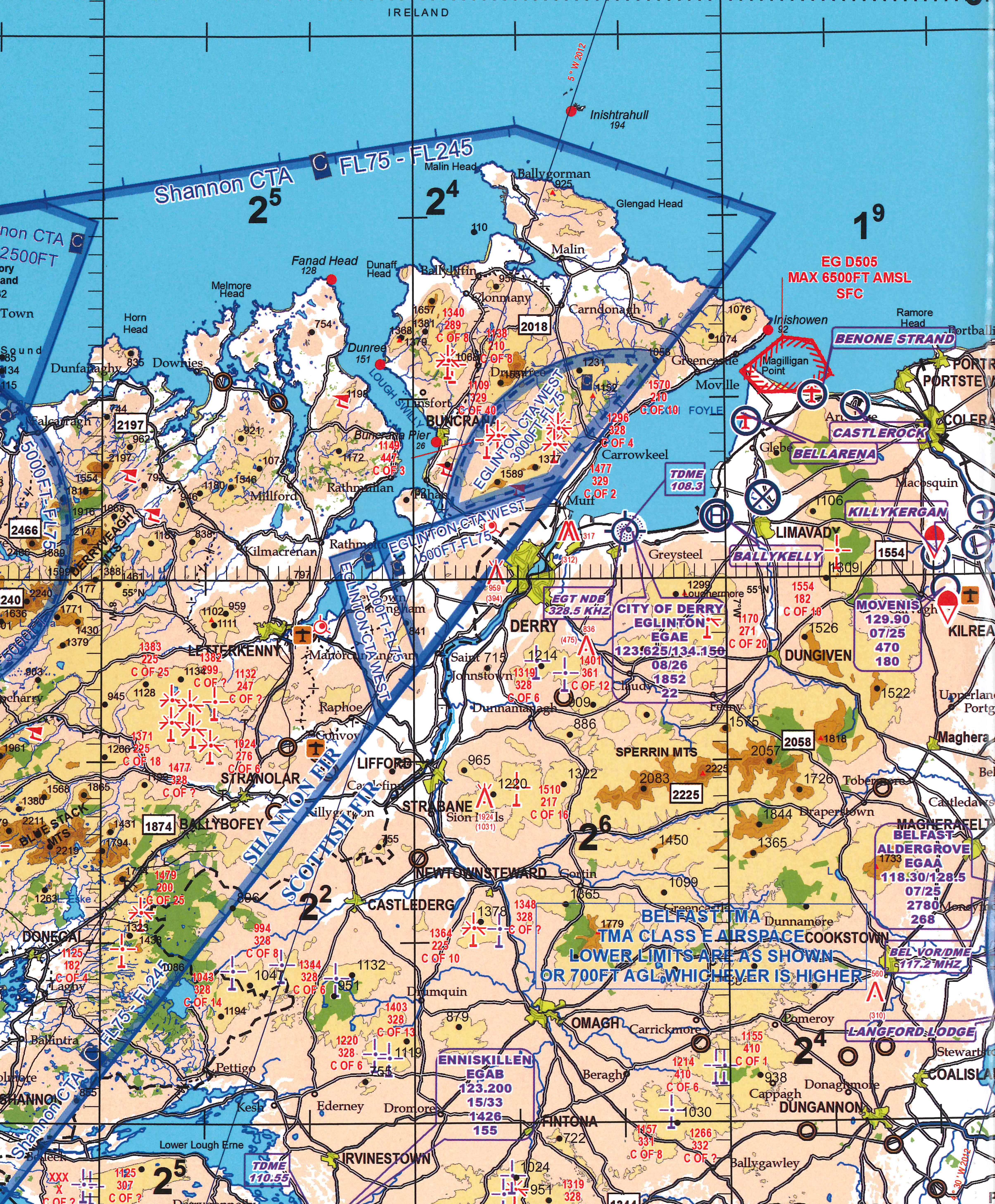 ICAO-Karte Irland (Ausgabe 2023/2024)