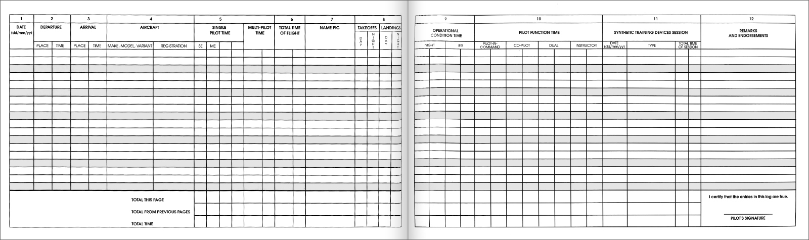 Jeppesen European Pilot Logbook