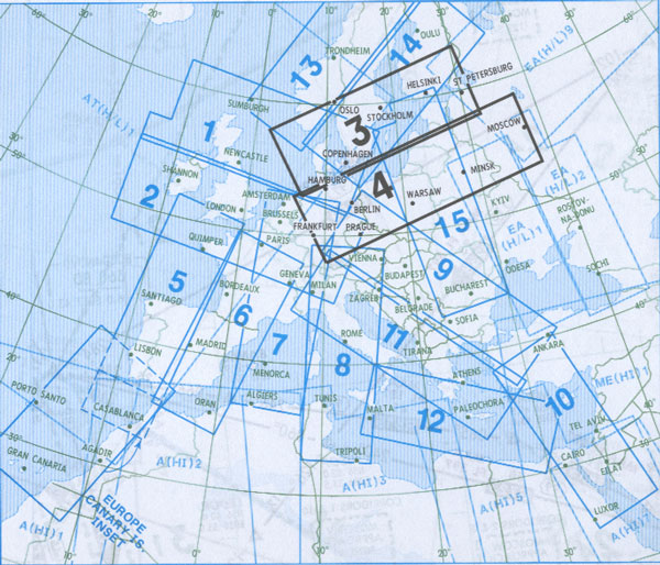 IFR route chart - upper airspace E(HI) 3/4